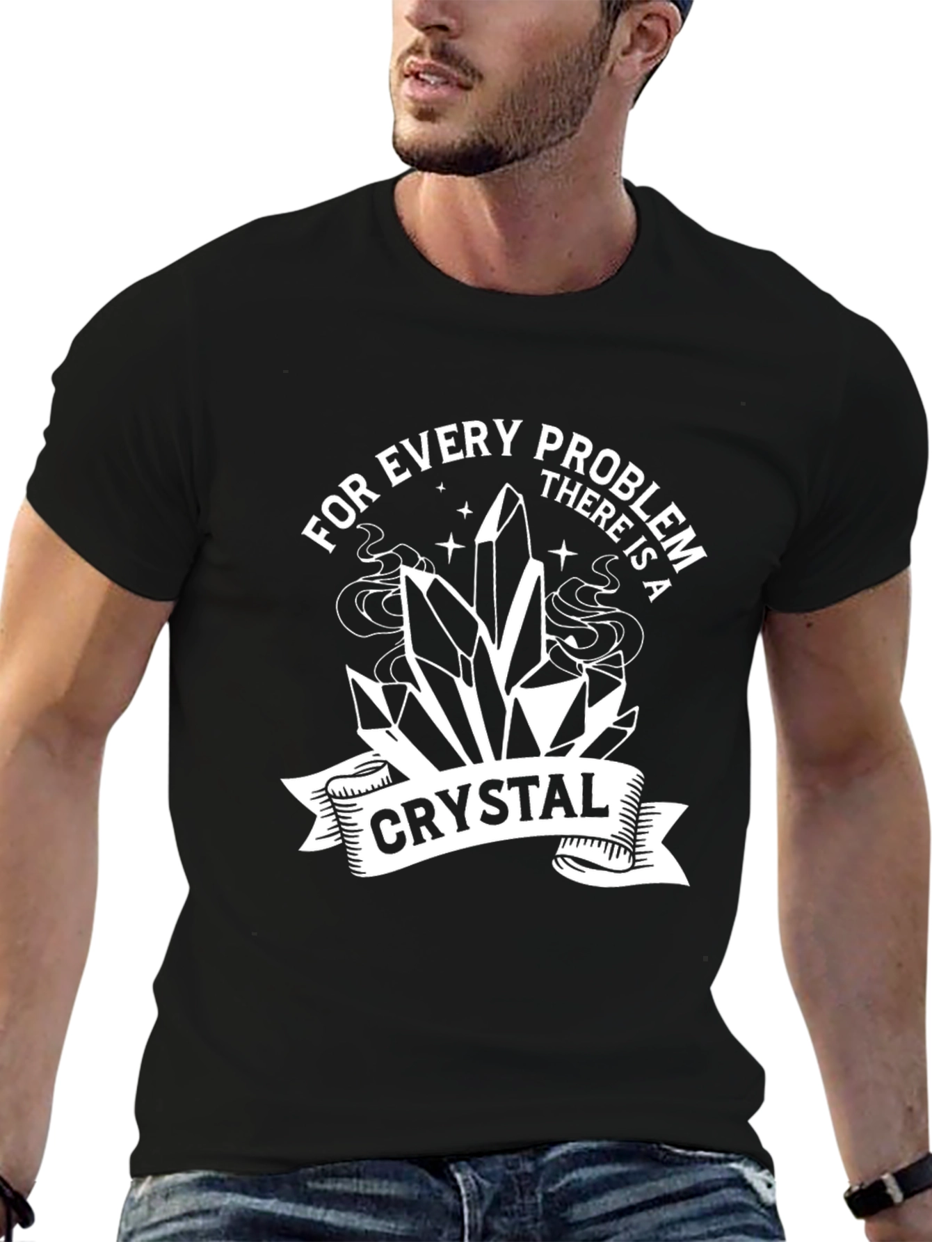 Every Problem Crystal T-Shirt - Black Graphic Tee