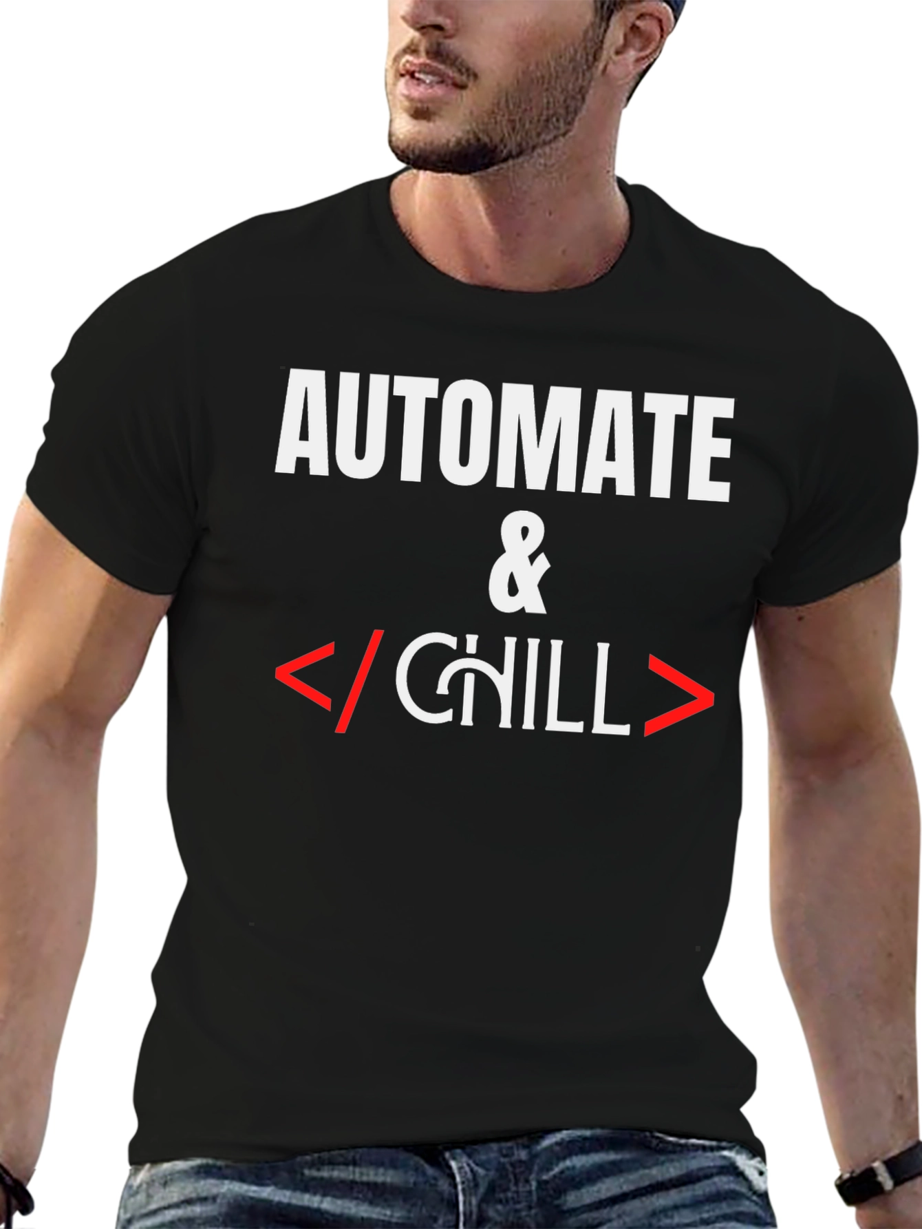 Automate & Chill T-Shirt - Programmer Humor Tee