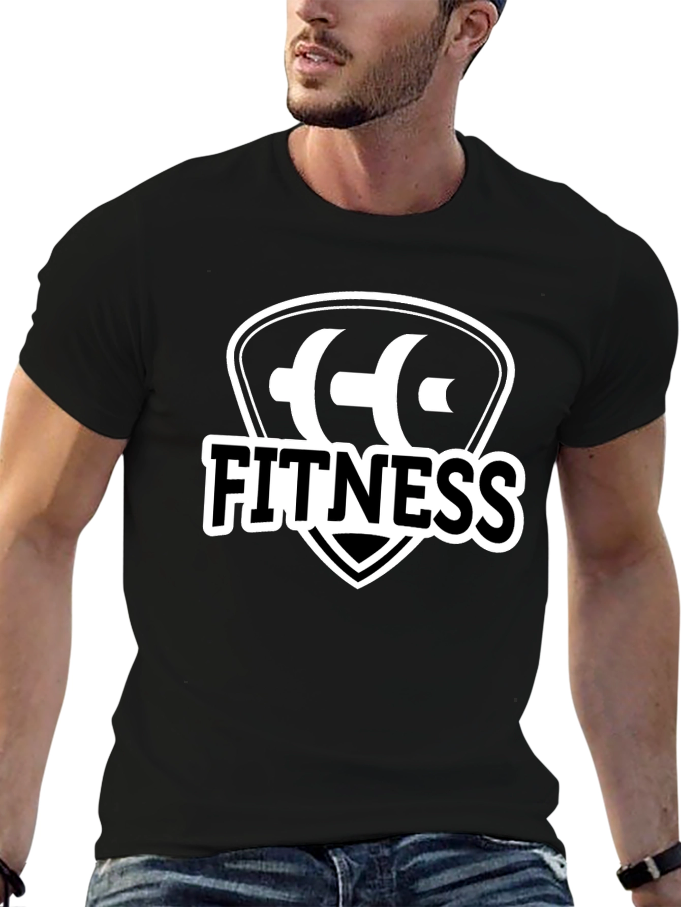 Fitness Graphic Black T-Shirt for Men