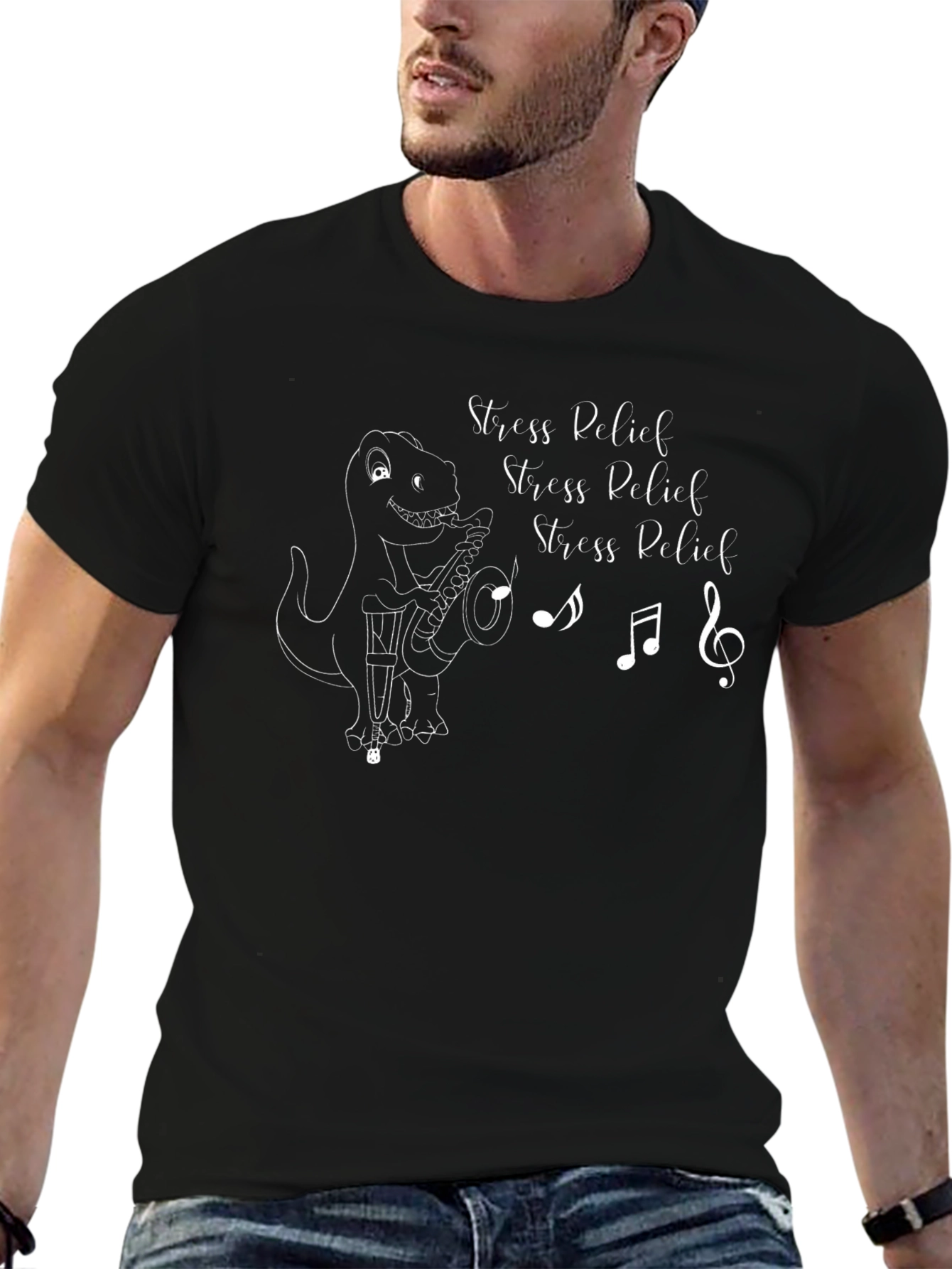 Stress Relief Dino Sax T-Shirt