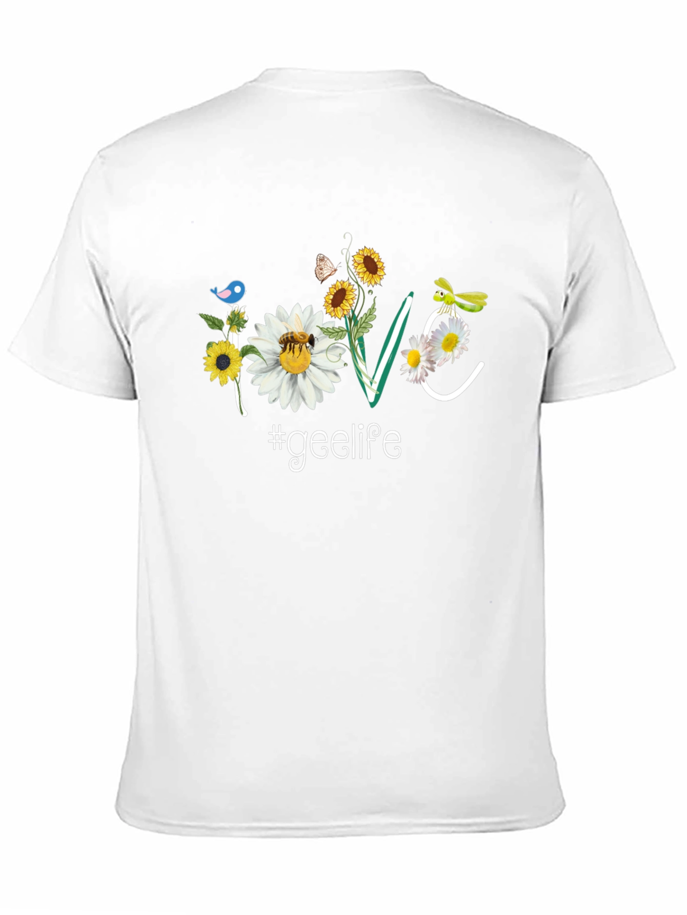 Floral Love #geelife Graphic Black T-Shirt
