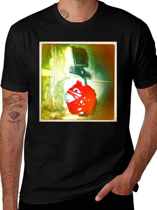 Unique Graphic Tee - Red Creature & TV Head