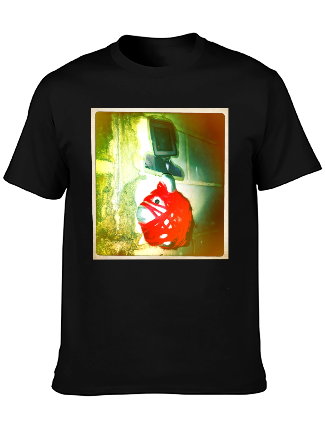 Unique Graphic Tee - Red Creature & TV Head