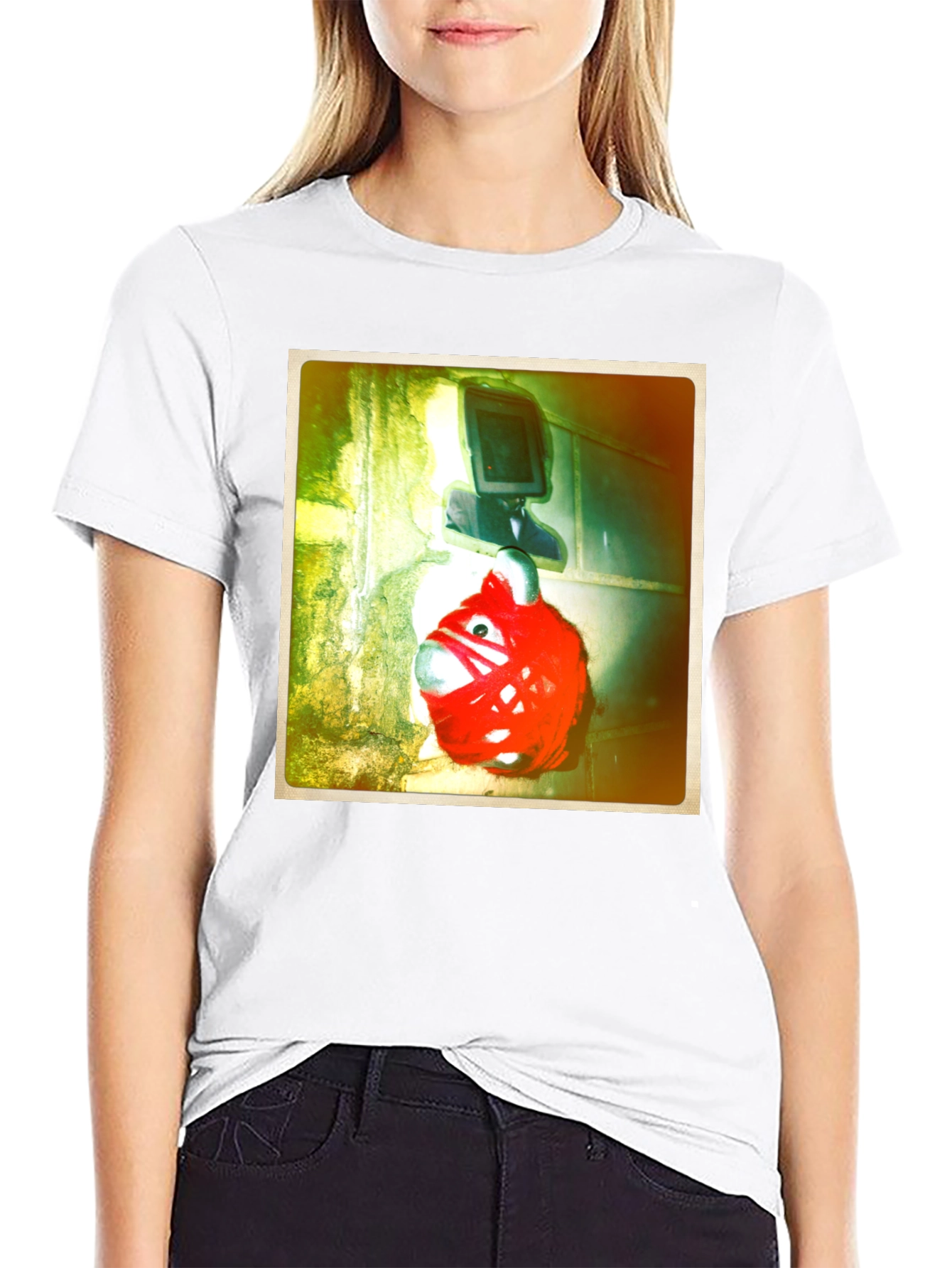 Unique Graphic Tee - Red Creature & TV Head