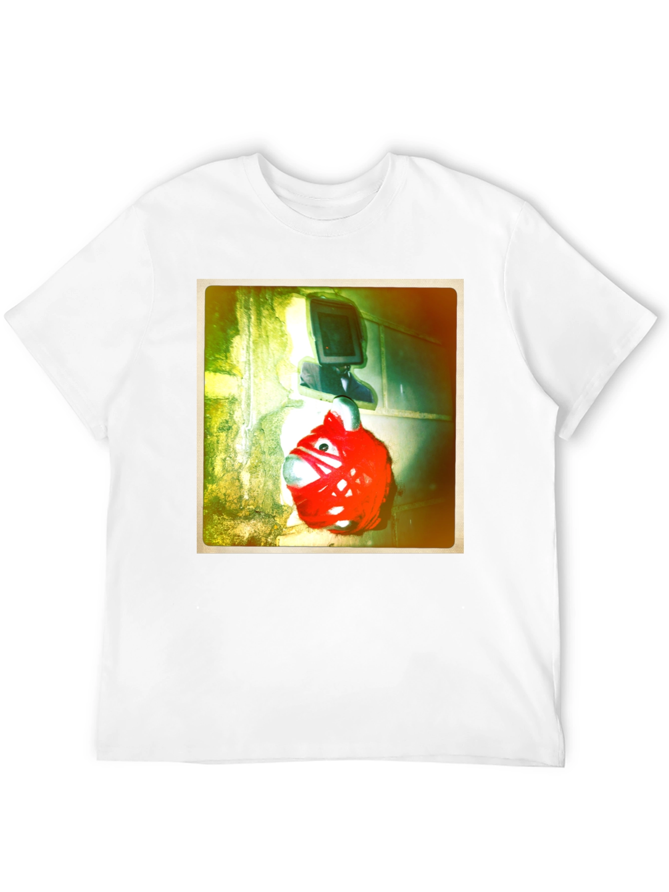Unique Graphic Tee - Red Creature & TV Head