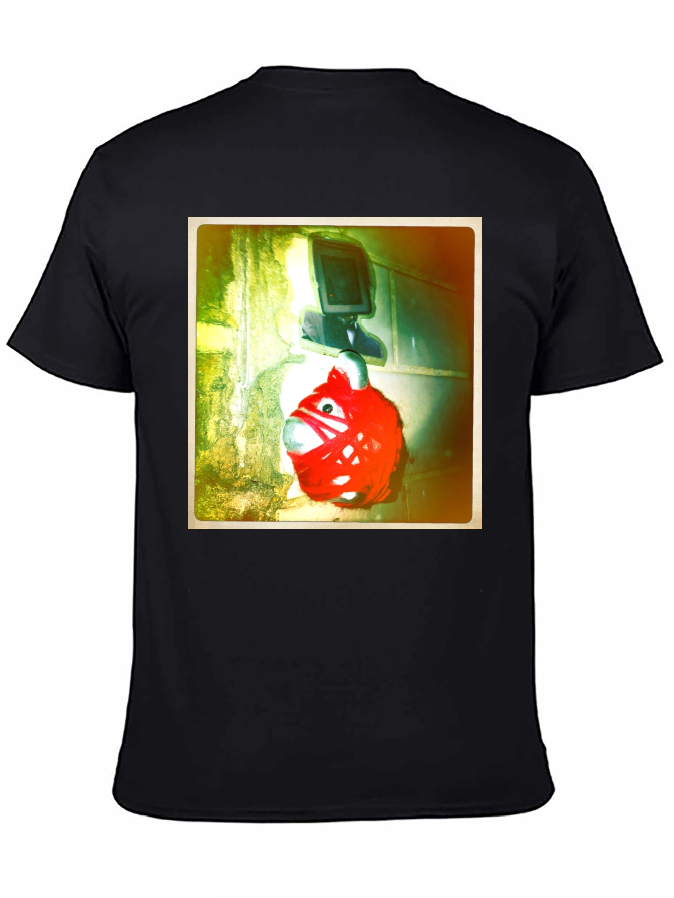 Unique Graphic Tee - Red Creature & TV Head