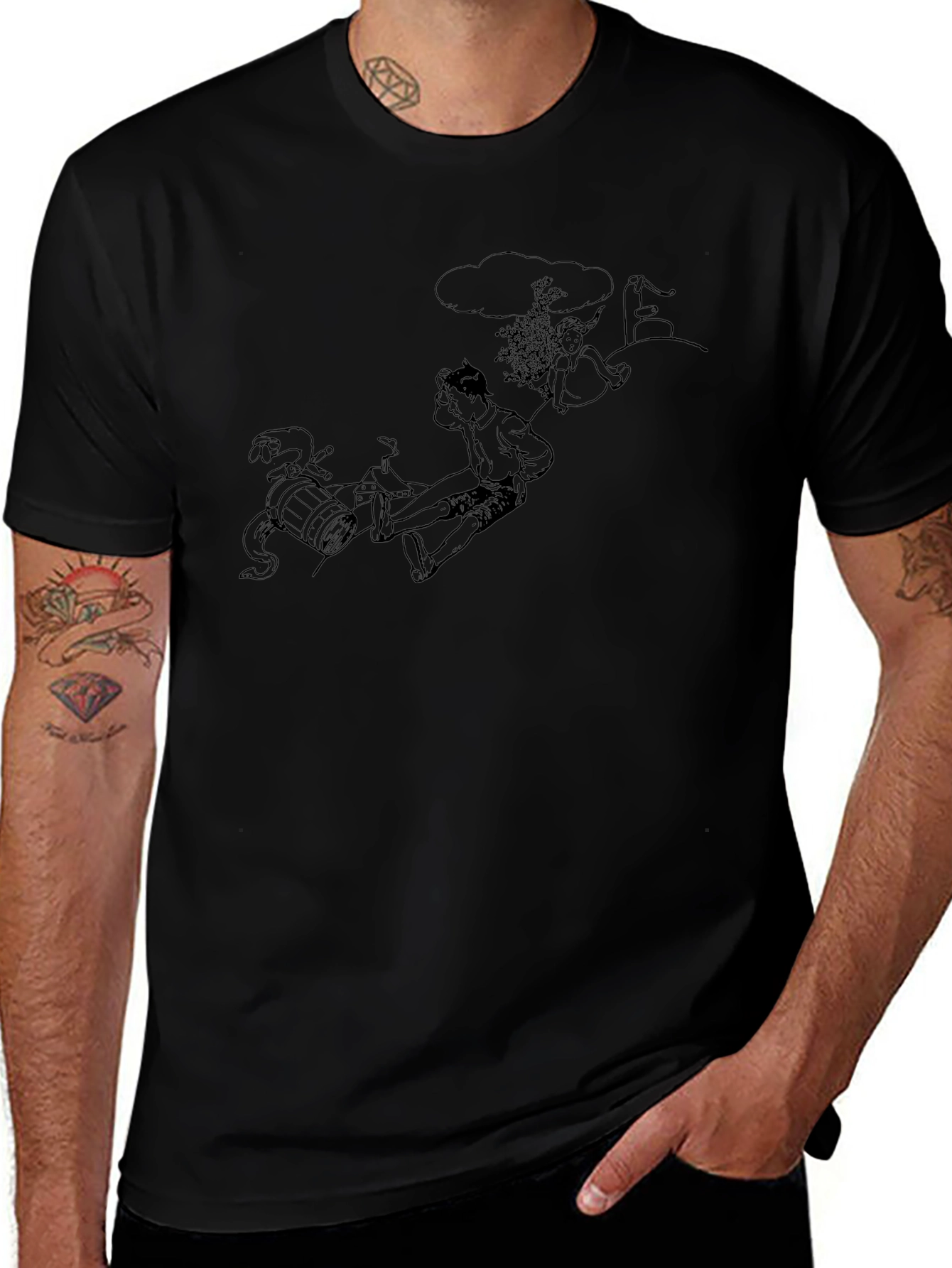 Unique Graphic Tee - Black T-Shirt