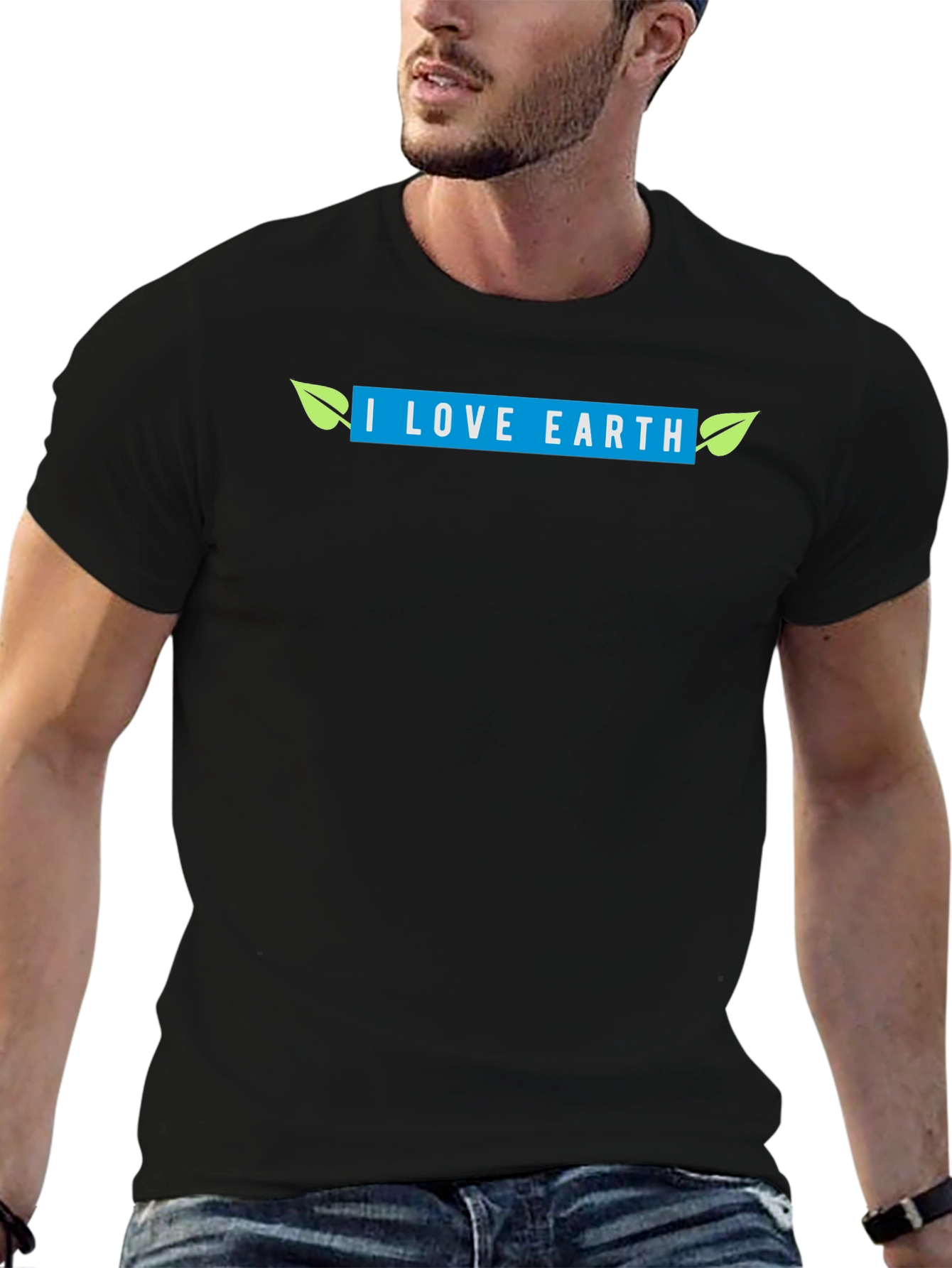 I Love Earth Graphic T-Shirt - Eco-Friendly Design