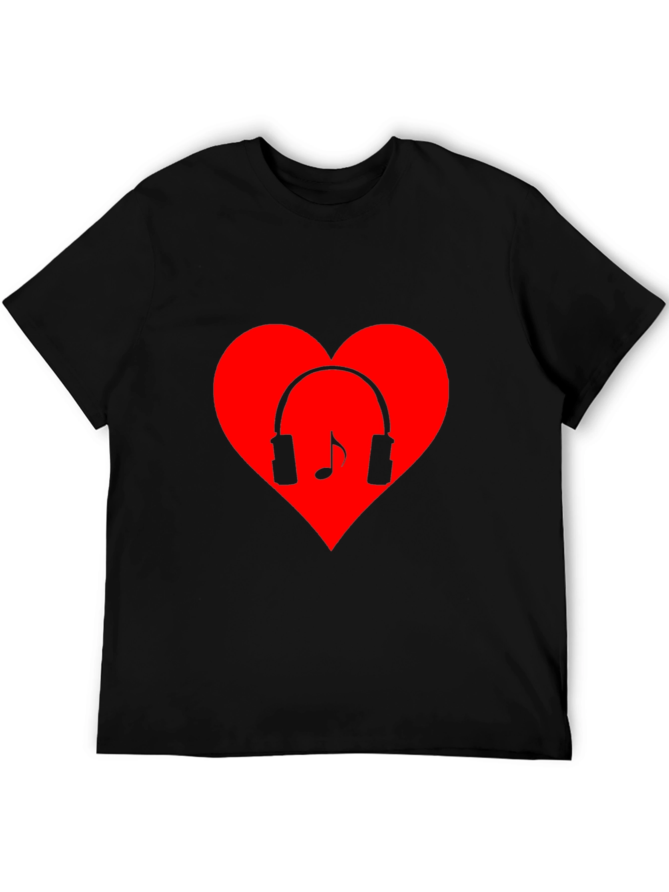 Music Lovers Heart T-Shirt - Black