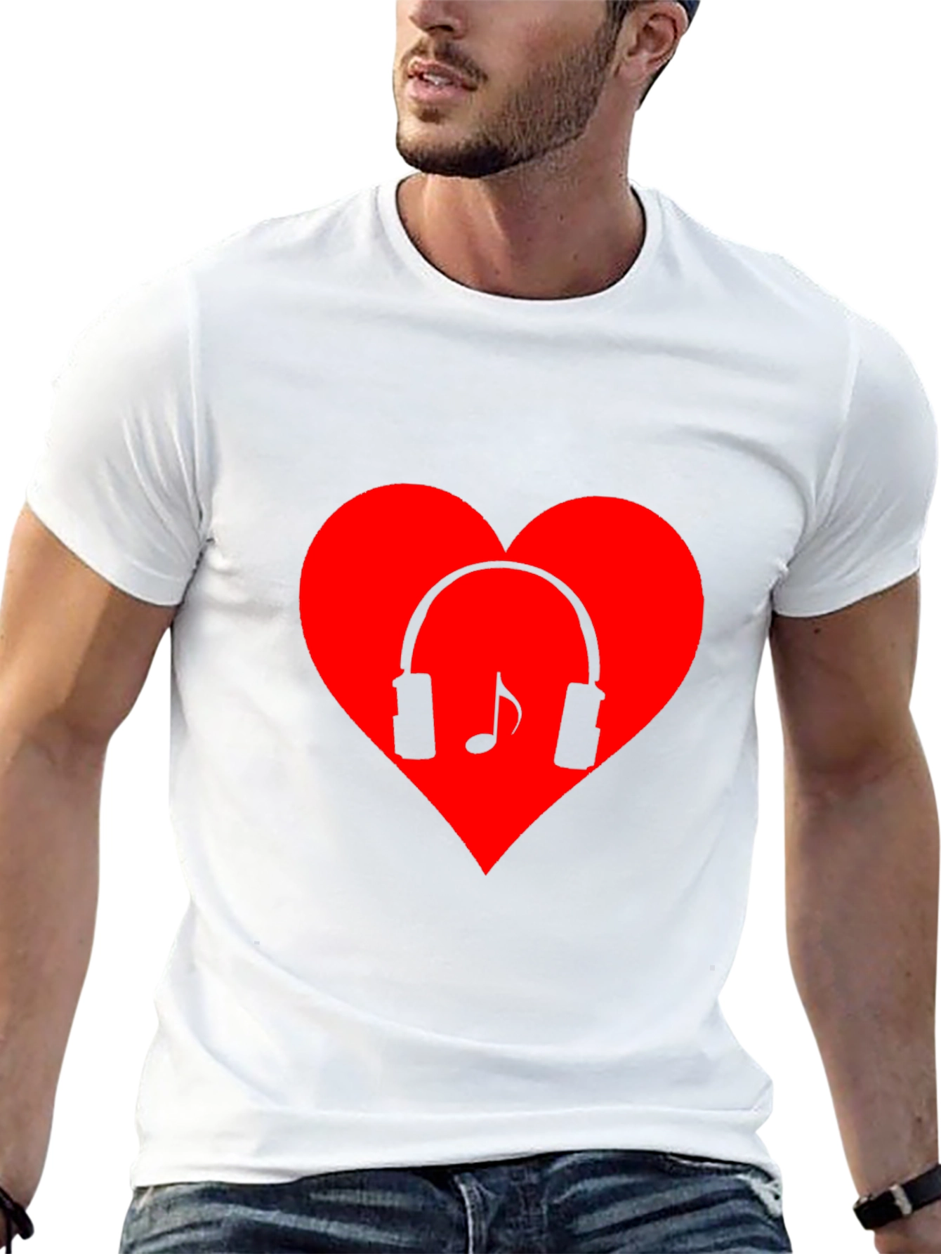 Music Lovers Heart T-Shirt - Black