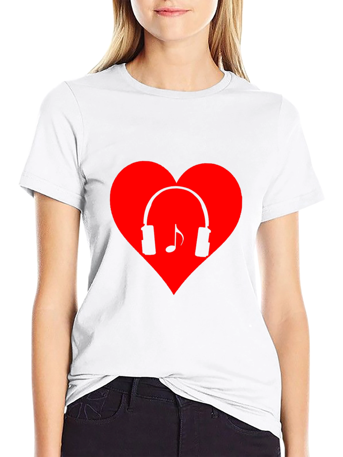 Music Lovers Heart T-Shirt - Black