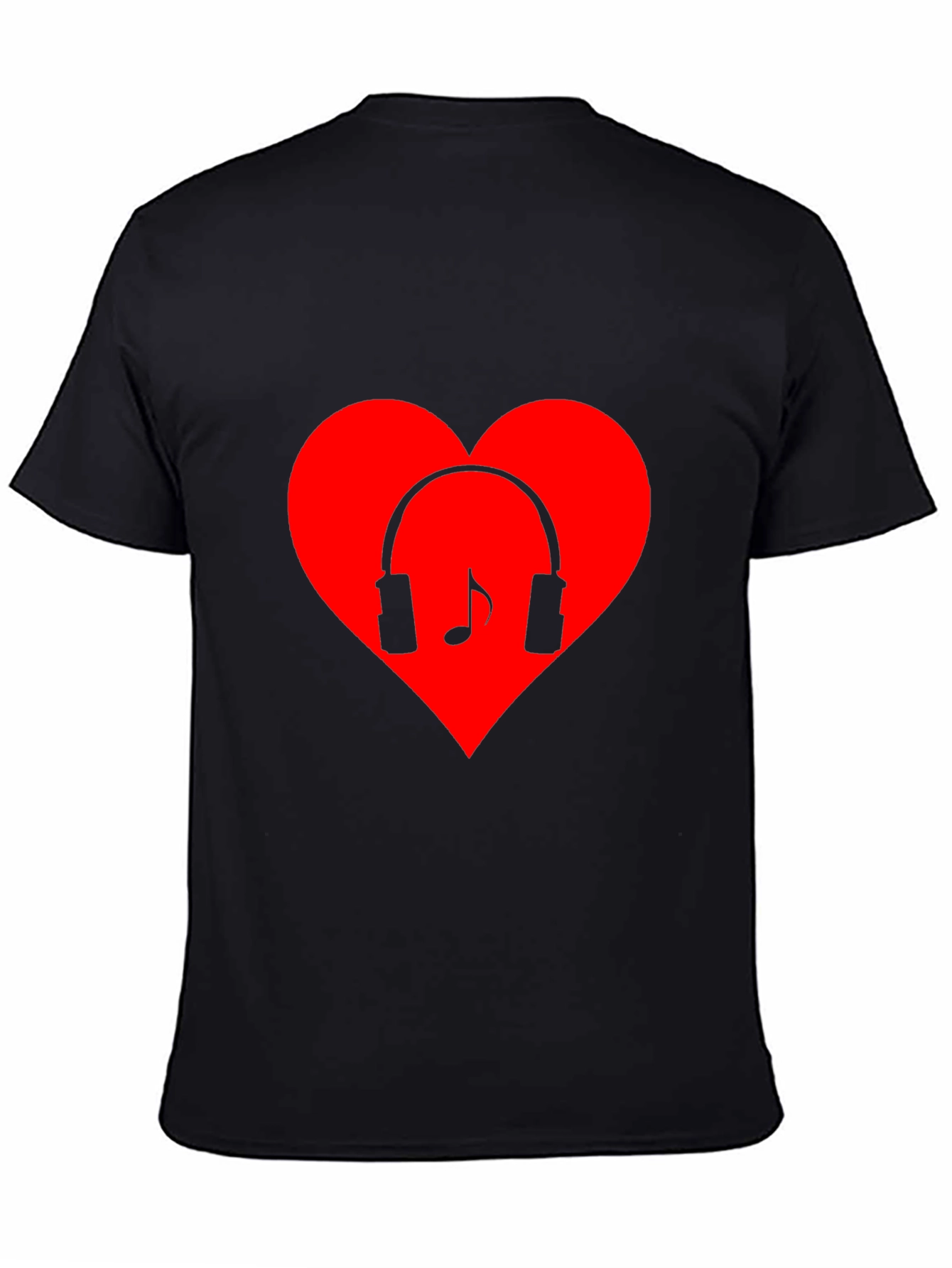 Music Lovers Heart T-Shirt - Black