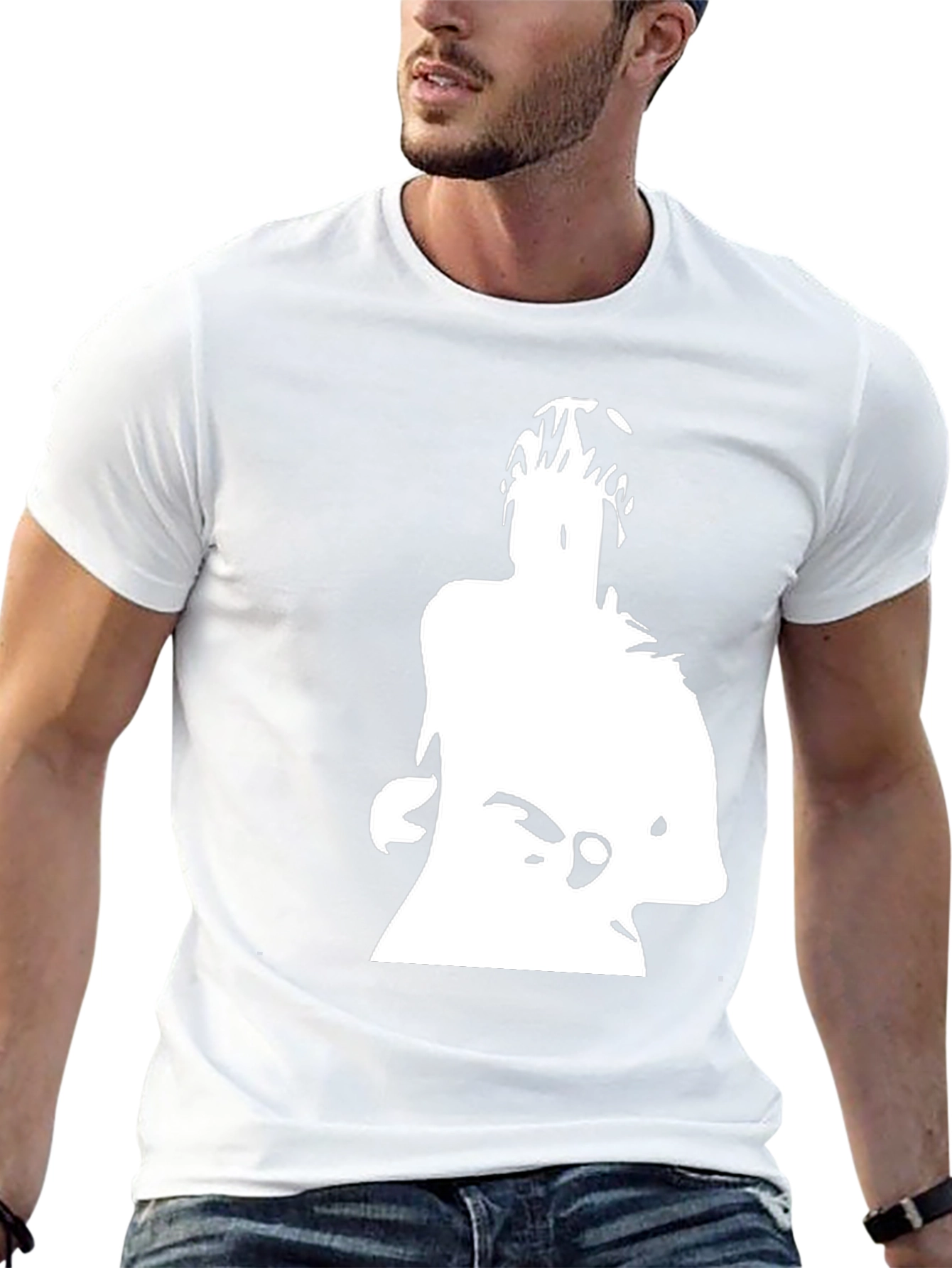 Bold Silhouette Graphic Black Tee