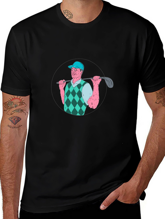 Zombie Golfer Graphic T-Shirt - Black