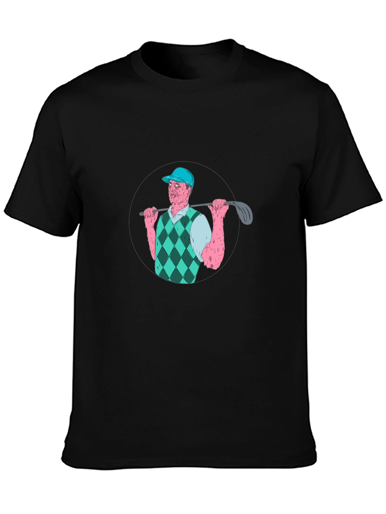 Zombie Golfer Graphic T-Shirt - Black