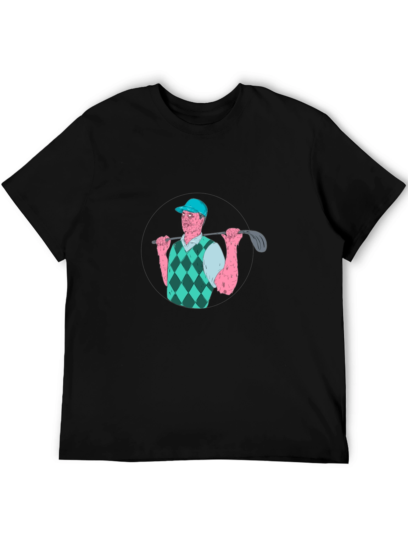 Zombie Golfer Graphic T-Shirt - Black