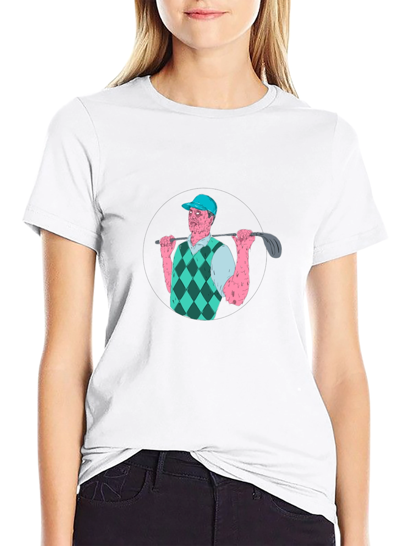 Zombie Golfer Graphic T-Shirt - Black