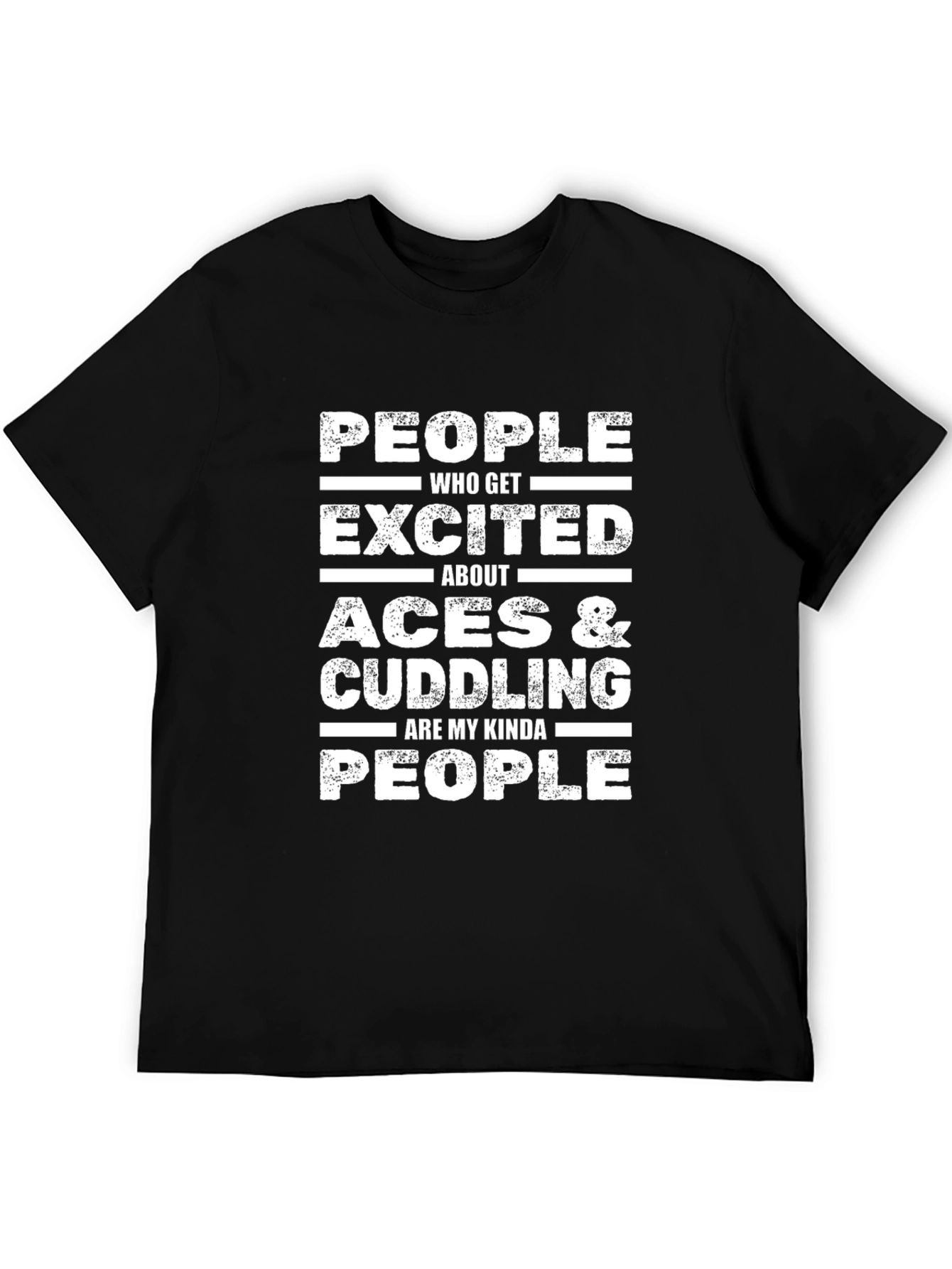 Aces & Cuddling People Black Graphic Tee