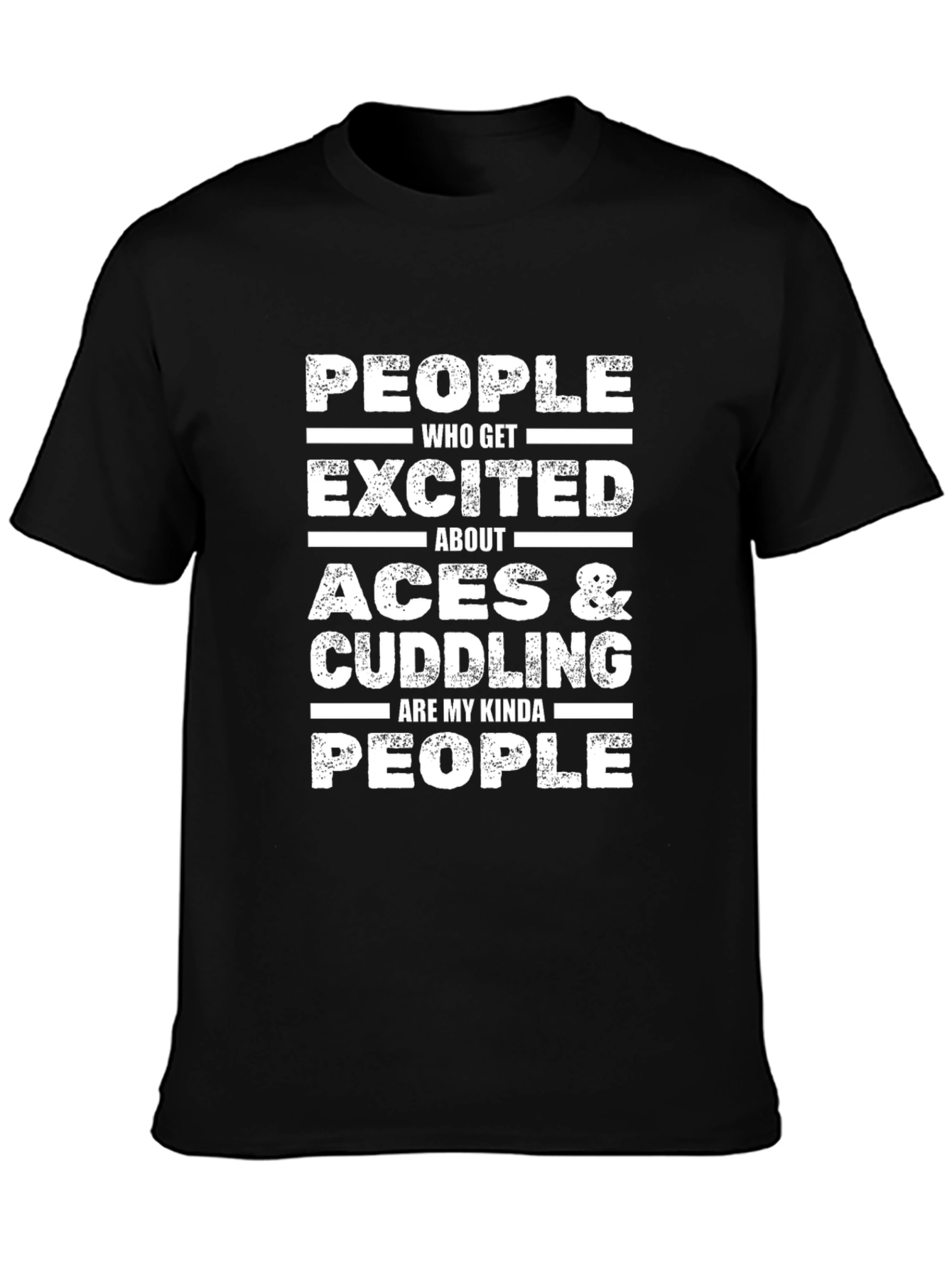 Aces & Cuddling People Black Graphic Tee