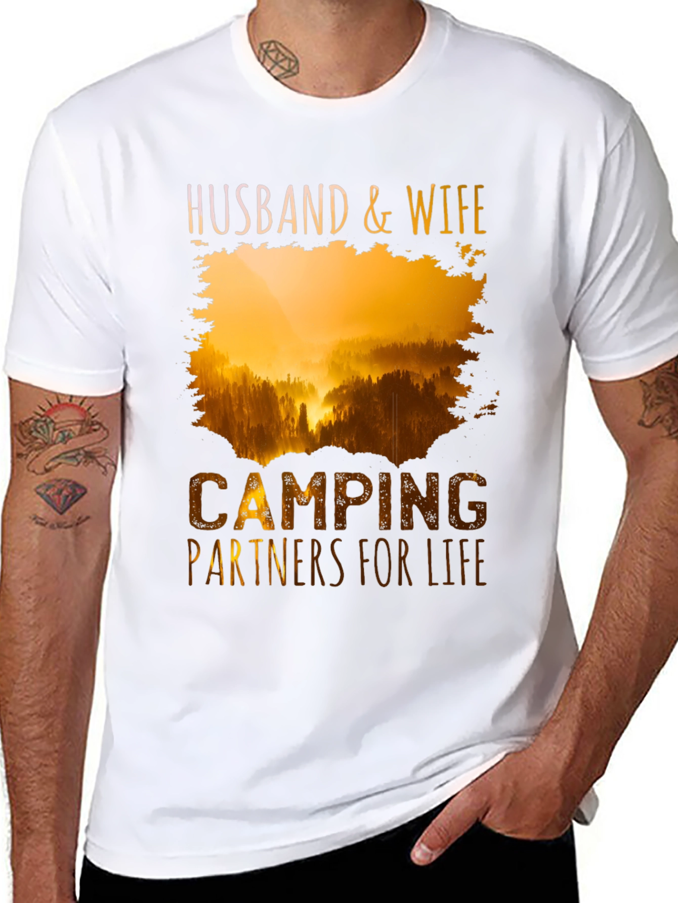 Husband & Wife Camping Partners Tee
