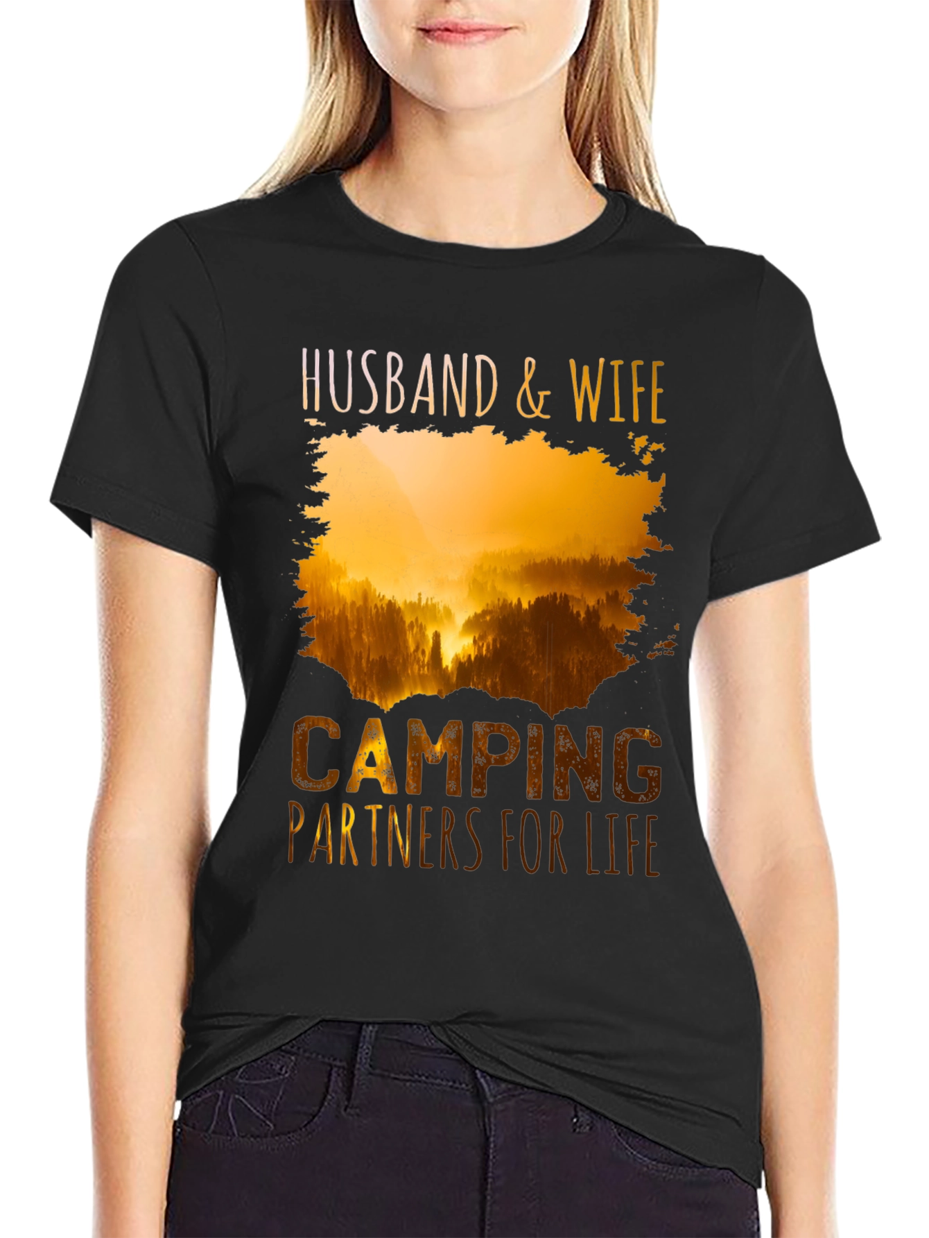 Husband & Wife Camping Partners Tee
