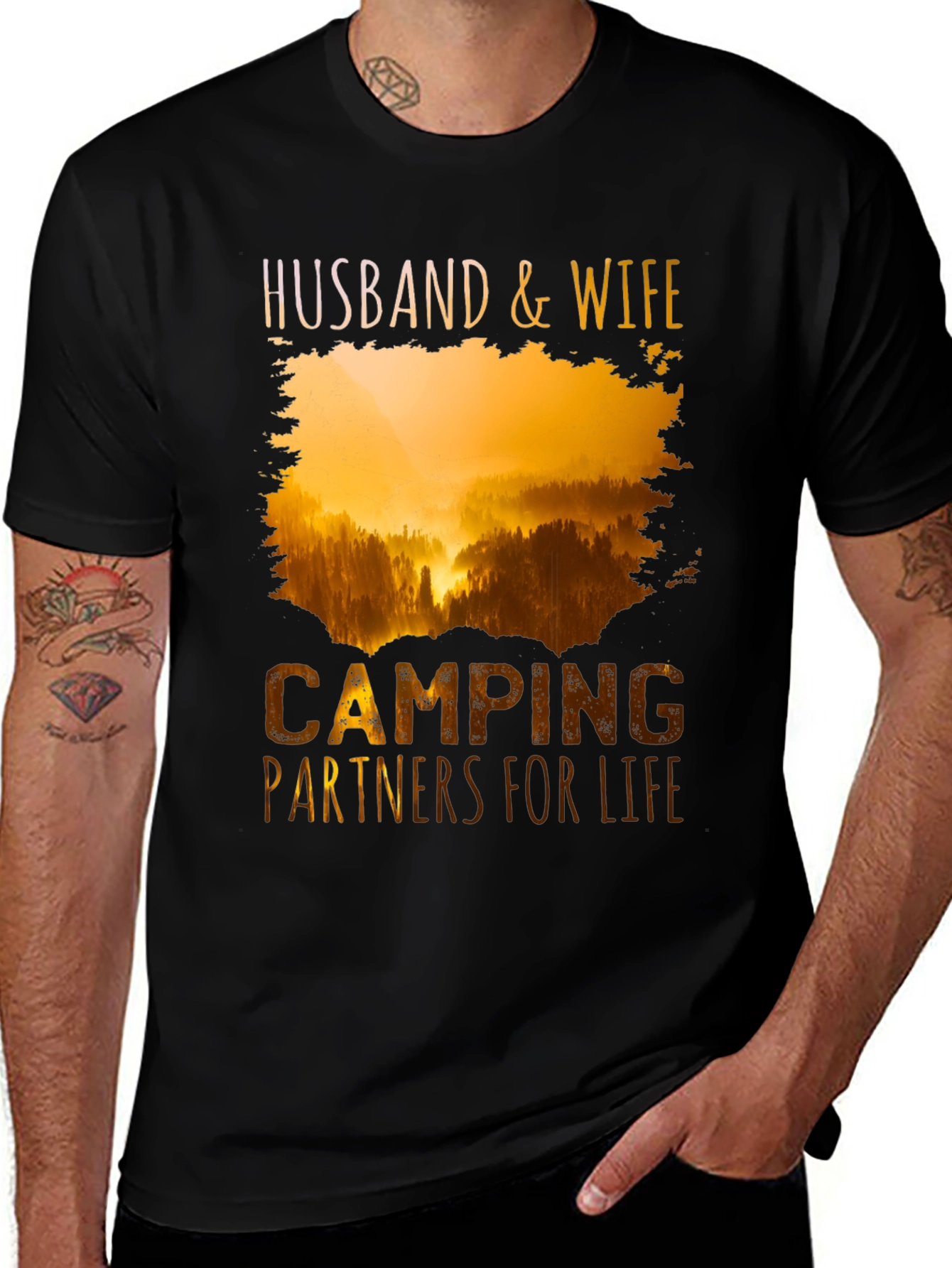 Husband & Wife Camping Partners Tee