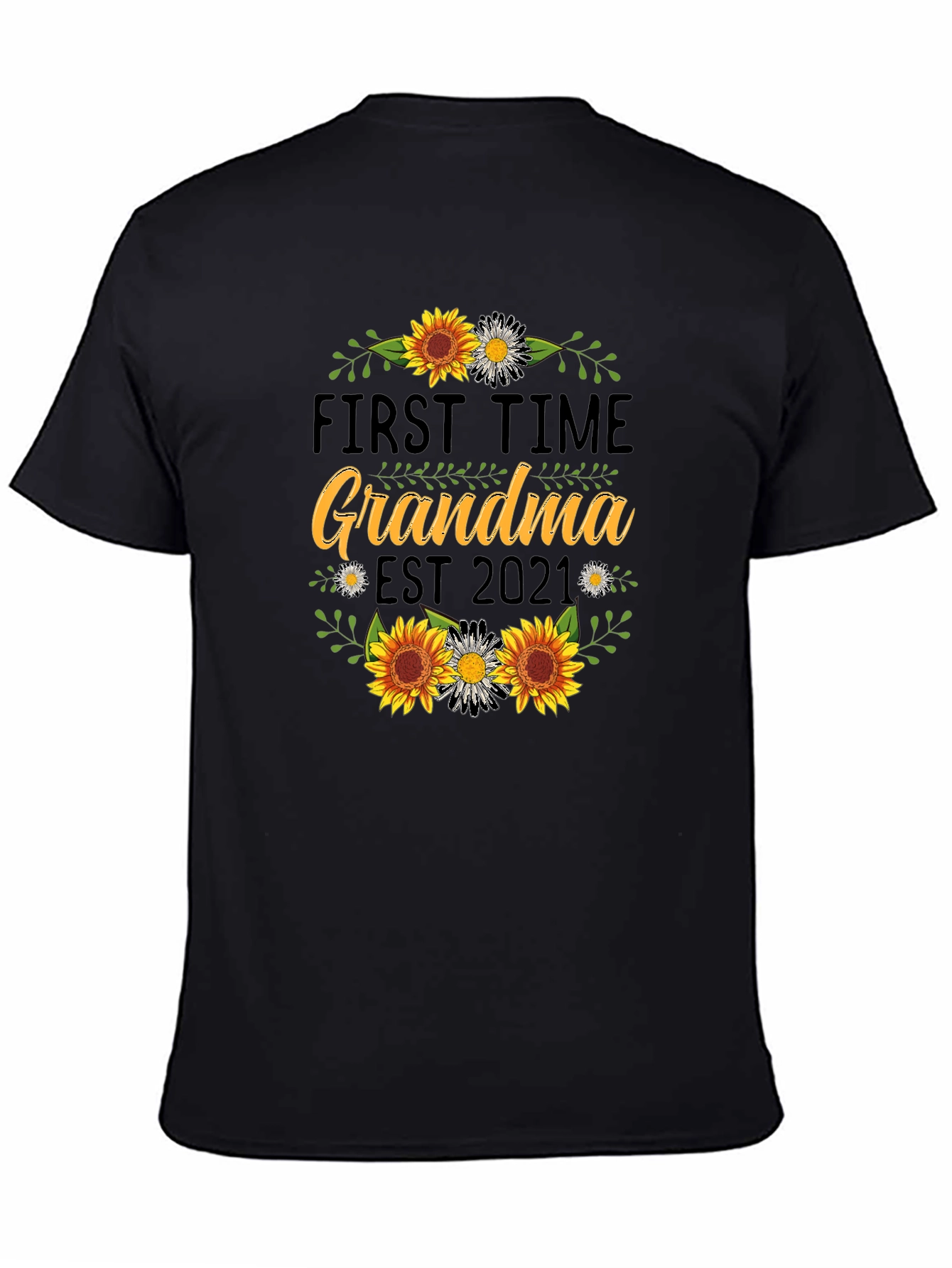 First Time Grandma Est 2021 Sunflower T-Shirt
