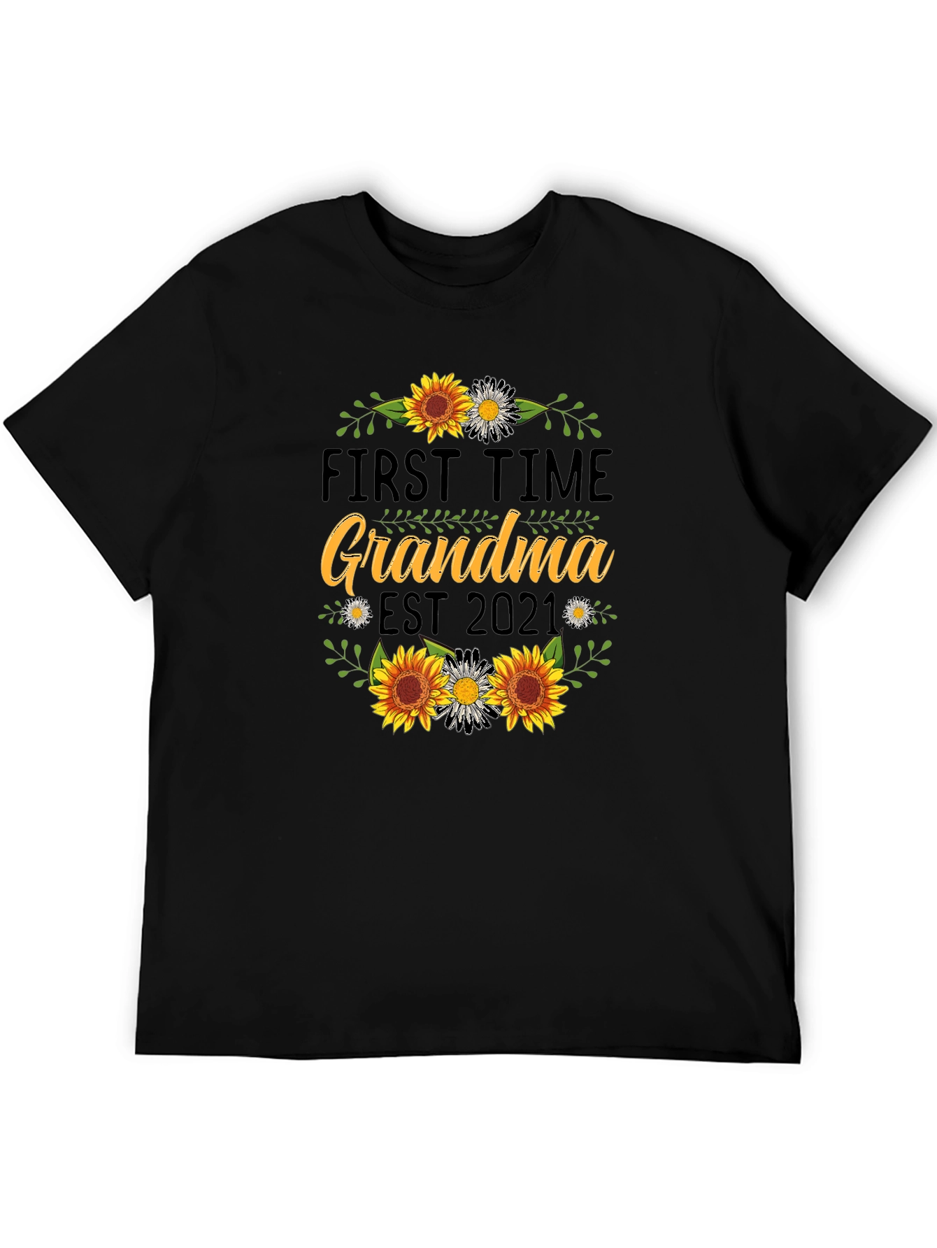 First Time Grandma Est 2021 Sunflower T-Shirt