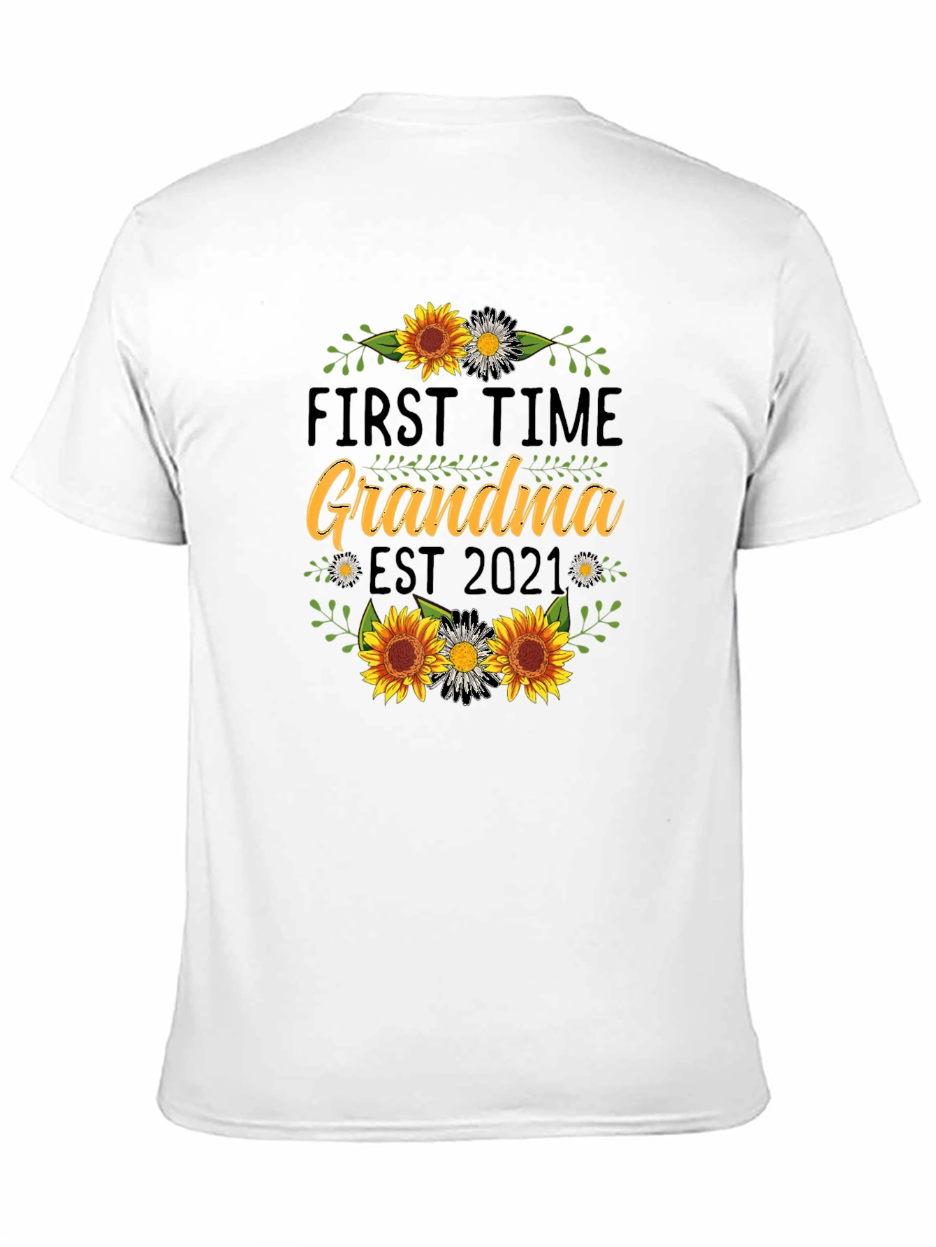 First Time Grandma Est 2021 Sunflower T-Shirt