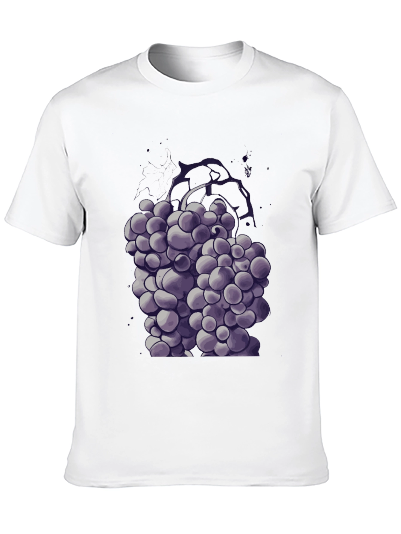 Purple Grape Graphic Black T-Shirt