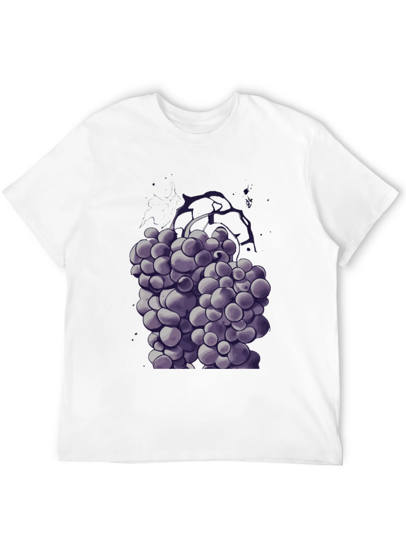 Purple Grape Graphic Black T-Shirt