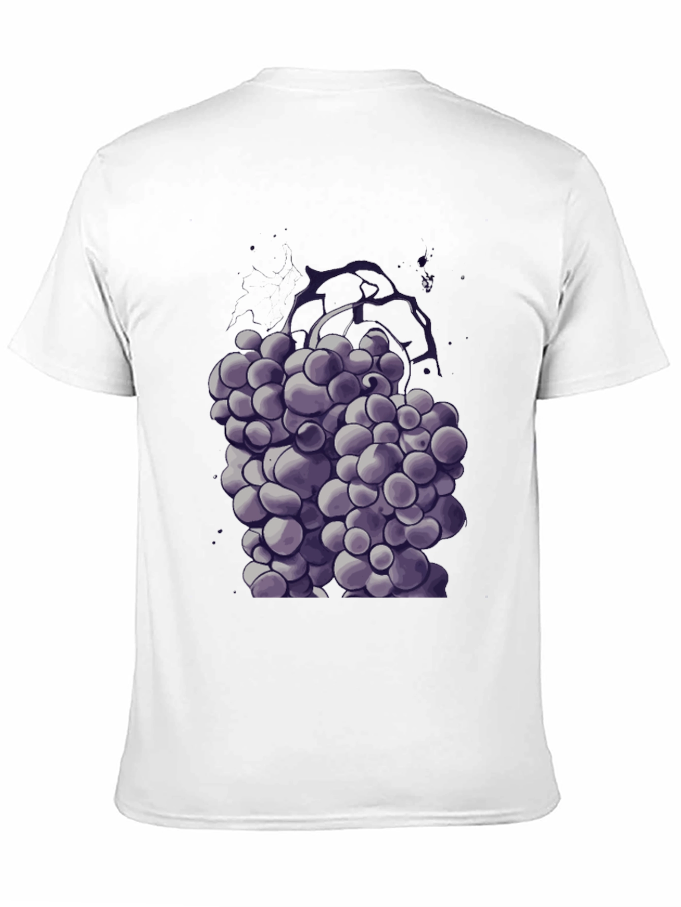 Purple Grape Graphic Black T-Shirt