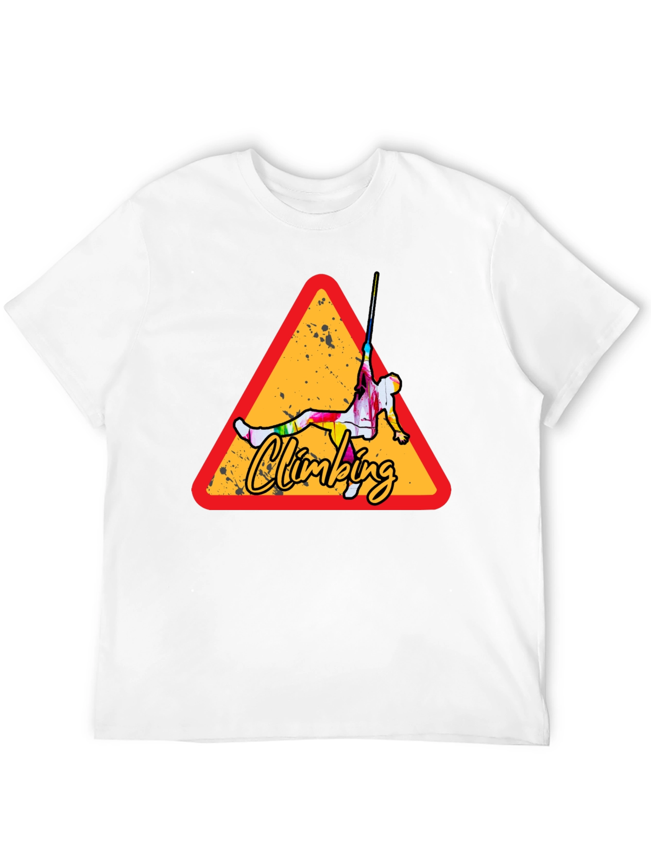 Climbing Adventure Tee - Black Cotton Crew Neck