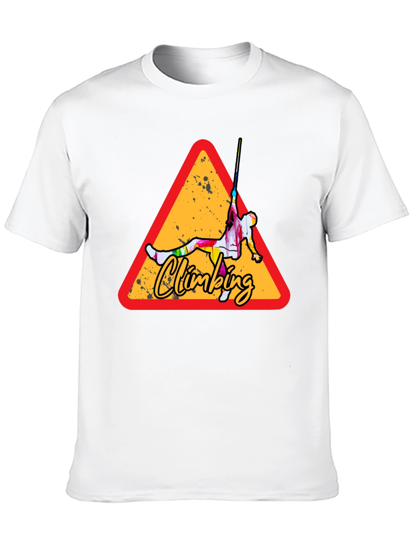 Climbing Adventure Tee - Black Cotton Crew Neck