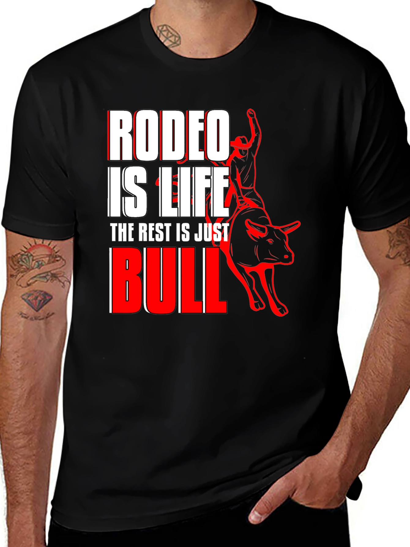 Rodeo is Life Bull Riding Graphic T-Shirt