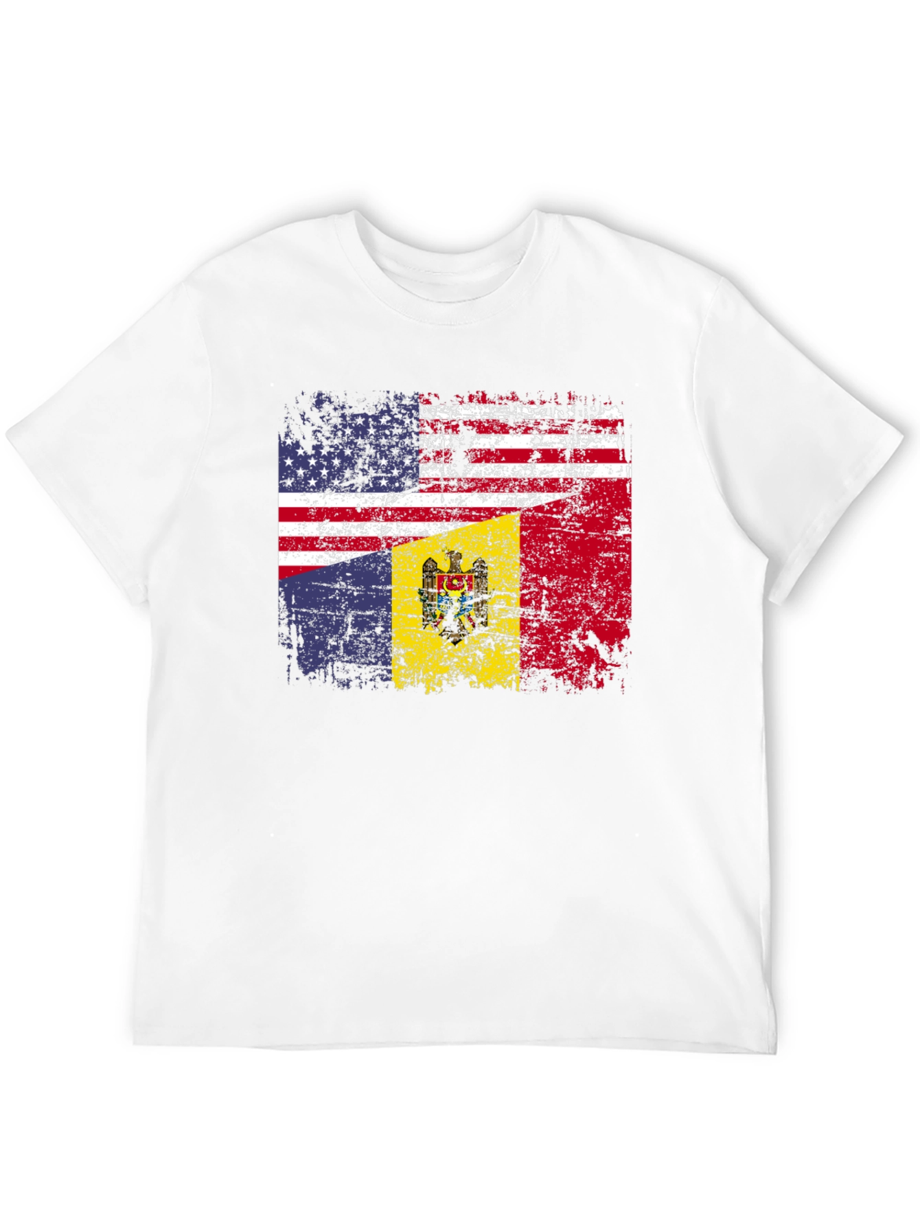 US Moldova Flag T-Shirt - Distressed Pride Tee