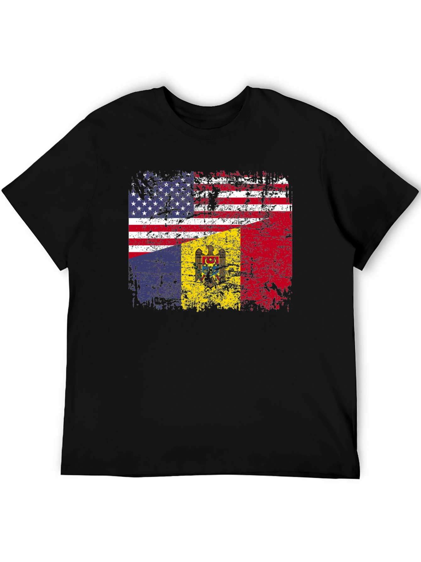 US Moldova Flag T-Shirt - Distressed Pride Tee