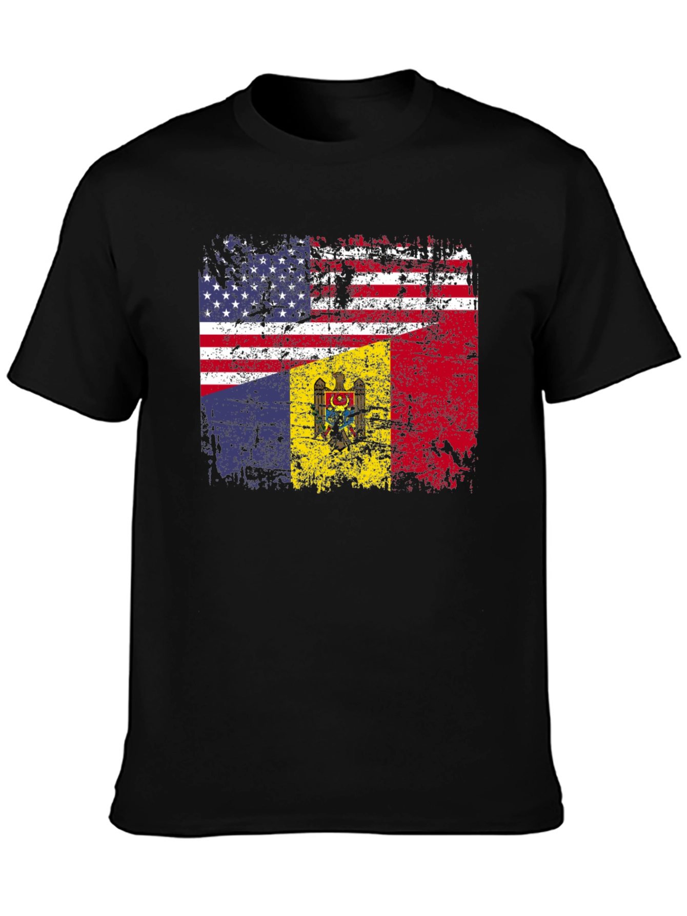 US Moldova Flag T-Shirt - Distressed Pride Tee