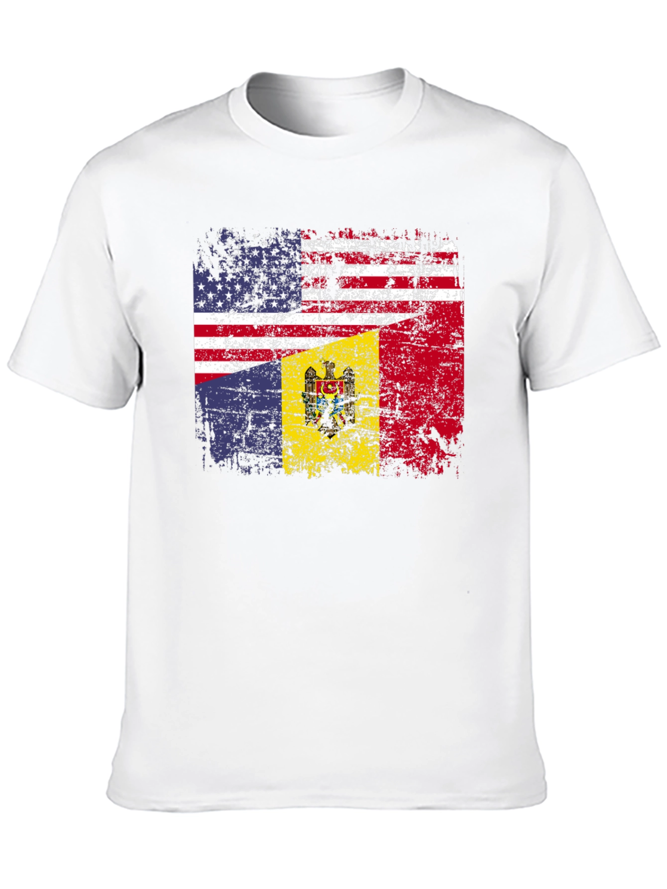 US Moldova Flag T-Shirt - Distressed Pride Tee