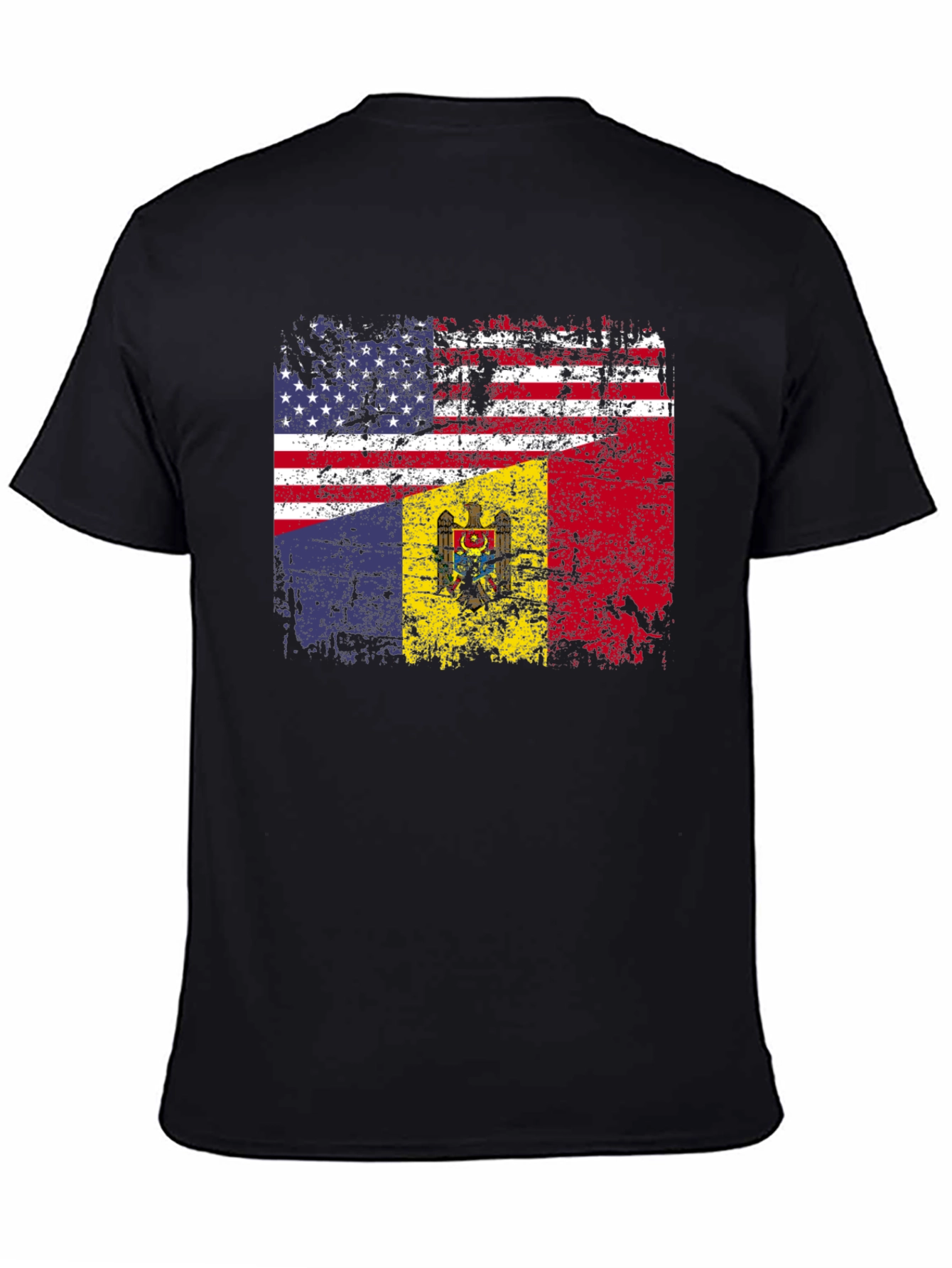 US Moldova Flag T-Shirt - Distressed Pride Tee
