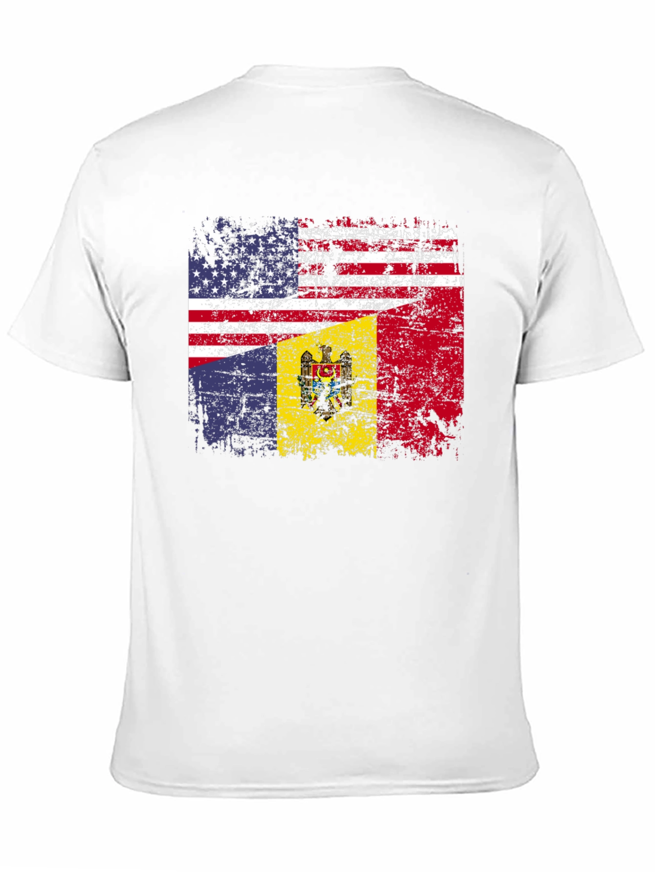 US Moldova Flag T-Shirt - Distressed Pride Tee