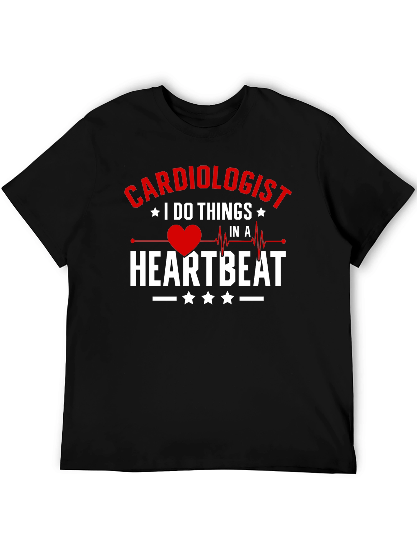 Cardiologist Heartbeat Graphic Tee - Black