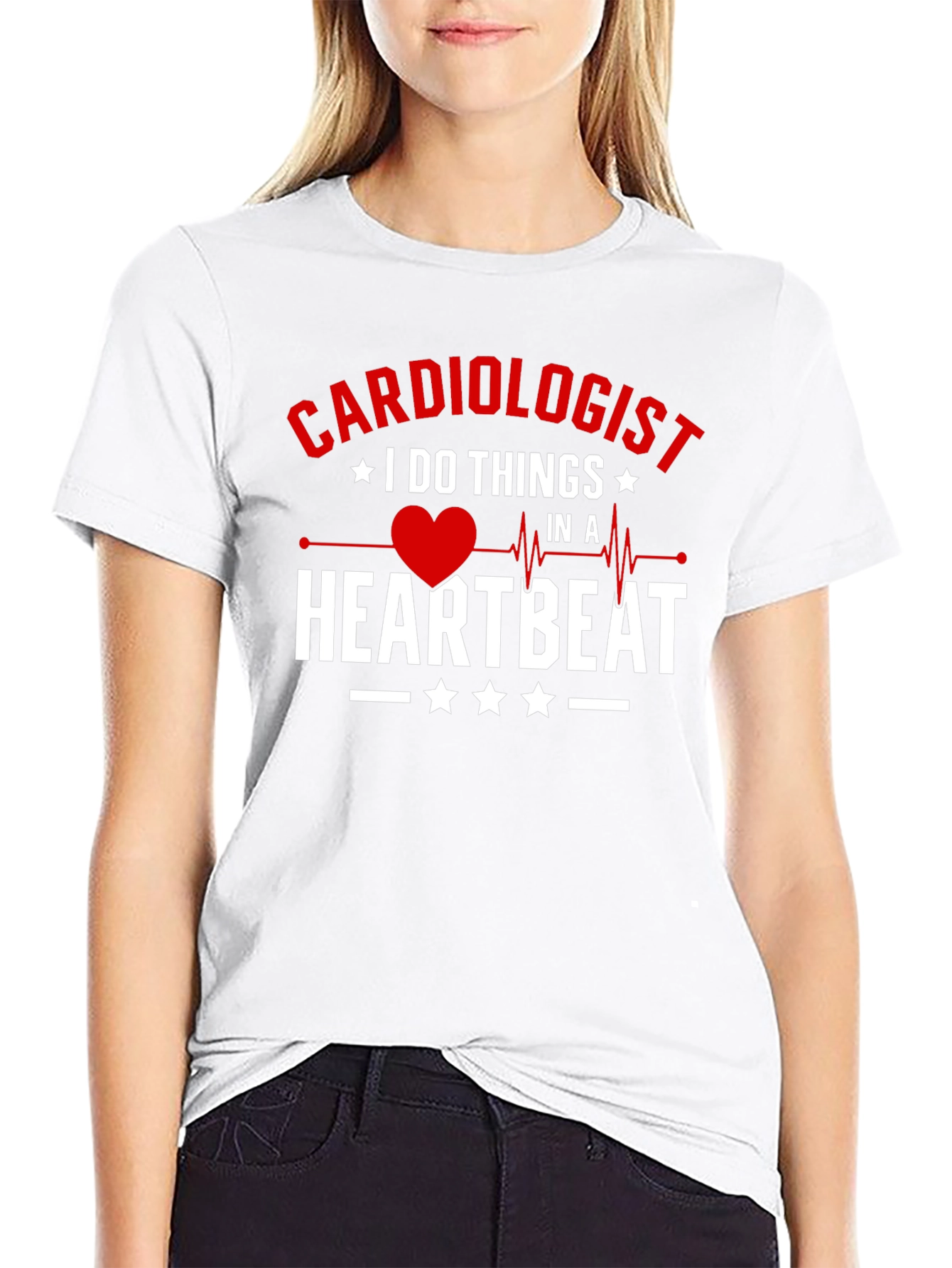 Cardiologist Heartbeat Graphic Tee - Black