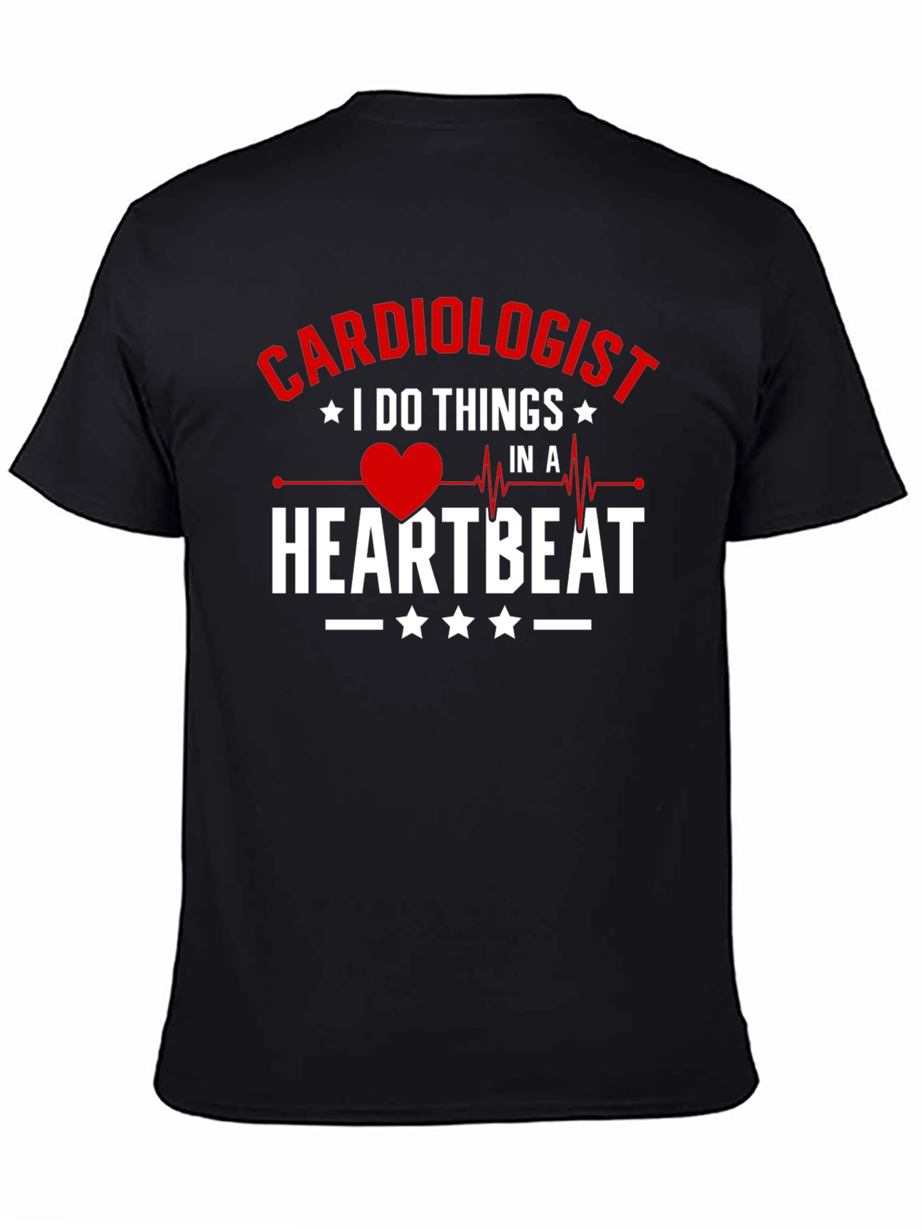 Cardiologist Heartbeat Graphic Tee - Black