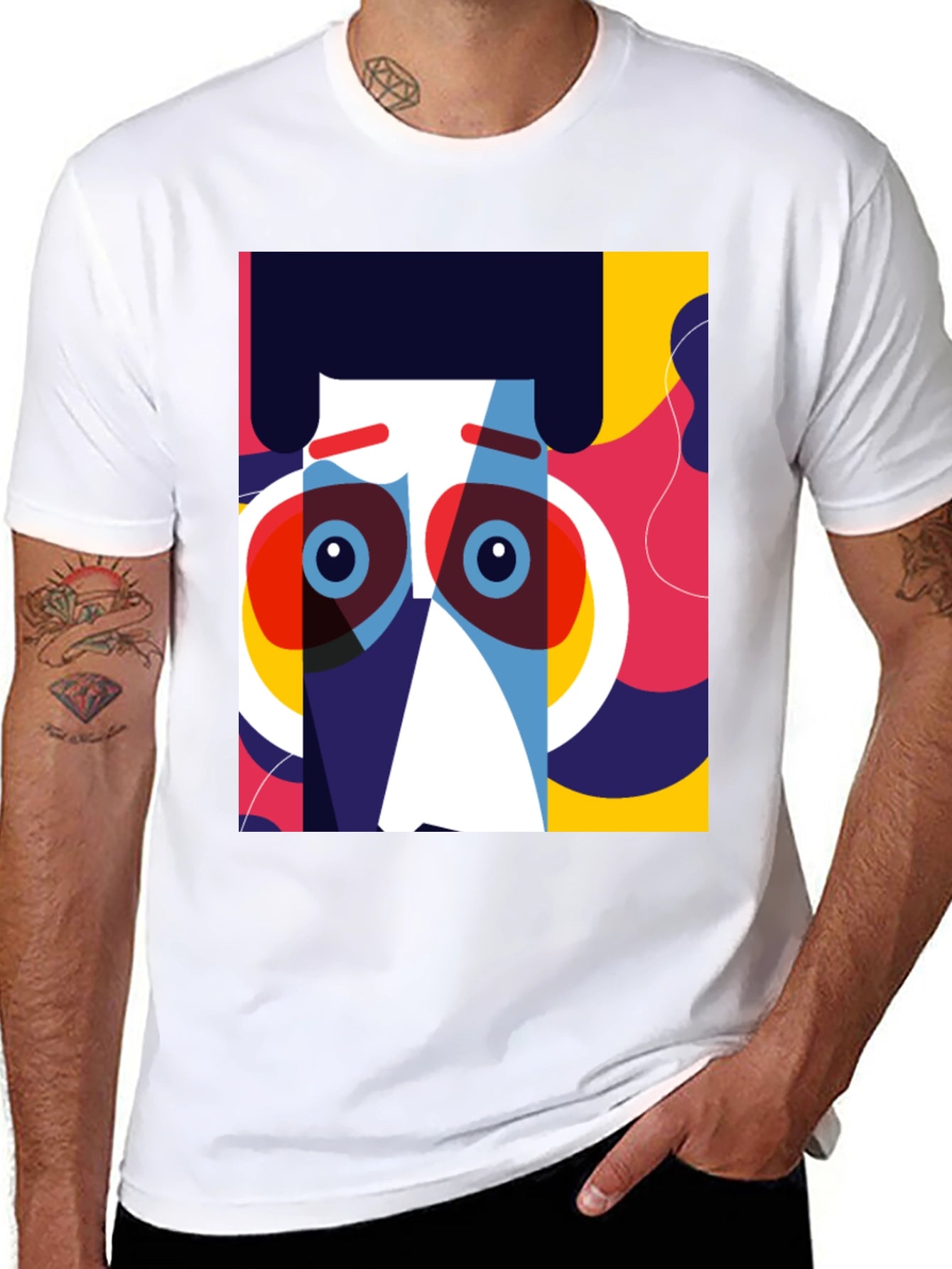 Pop Art Face Graphic T-Shirt