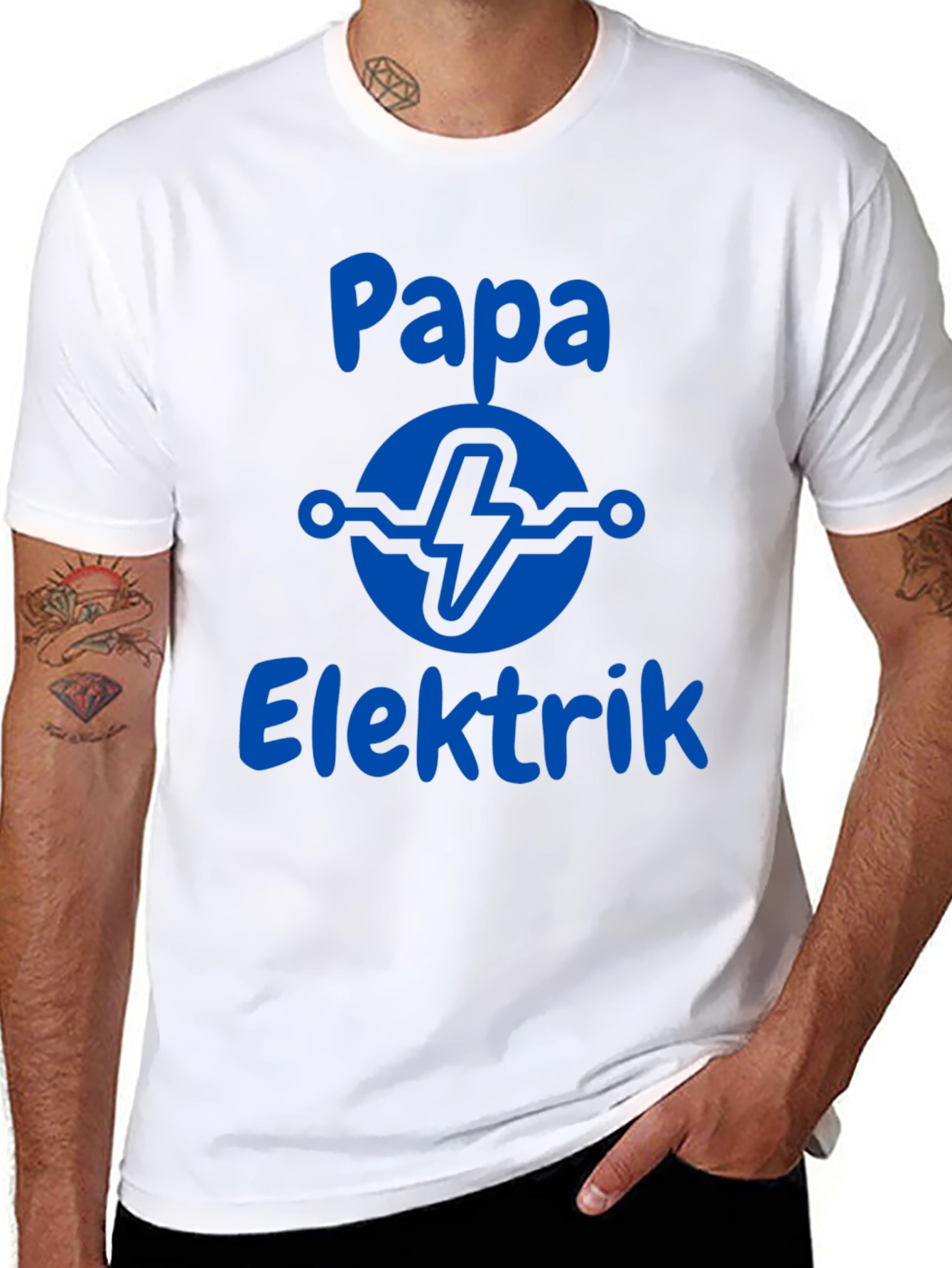 Papa Elektrik Graphic Tee - Electrician Dad Gift