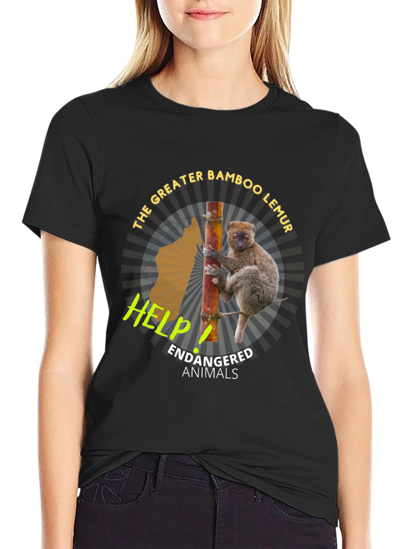 Greater Bamboo Lemur Endangered Animals T-Shirt