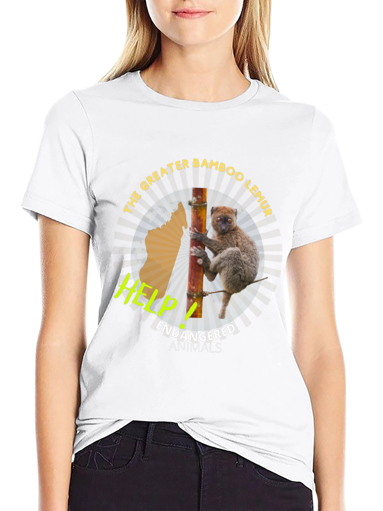 Greater Bamboo Lemur Endangered Animals T-Shirt