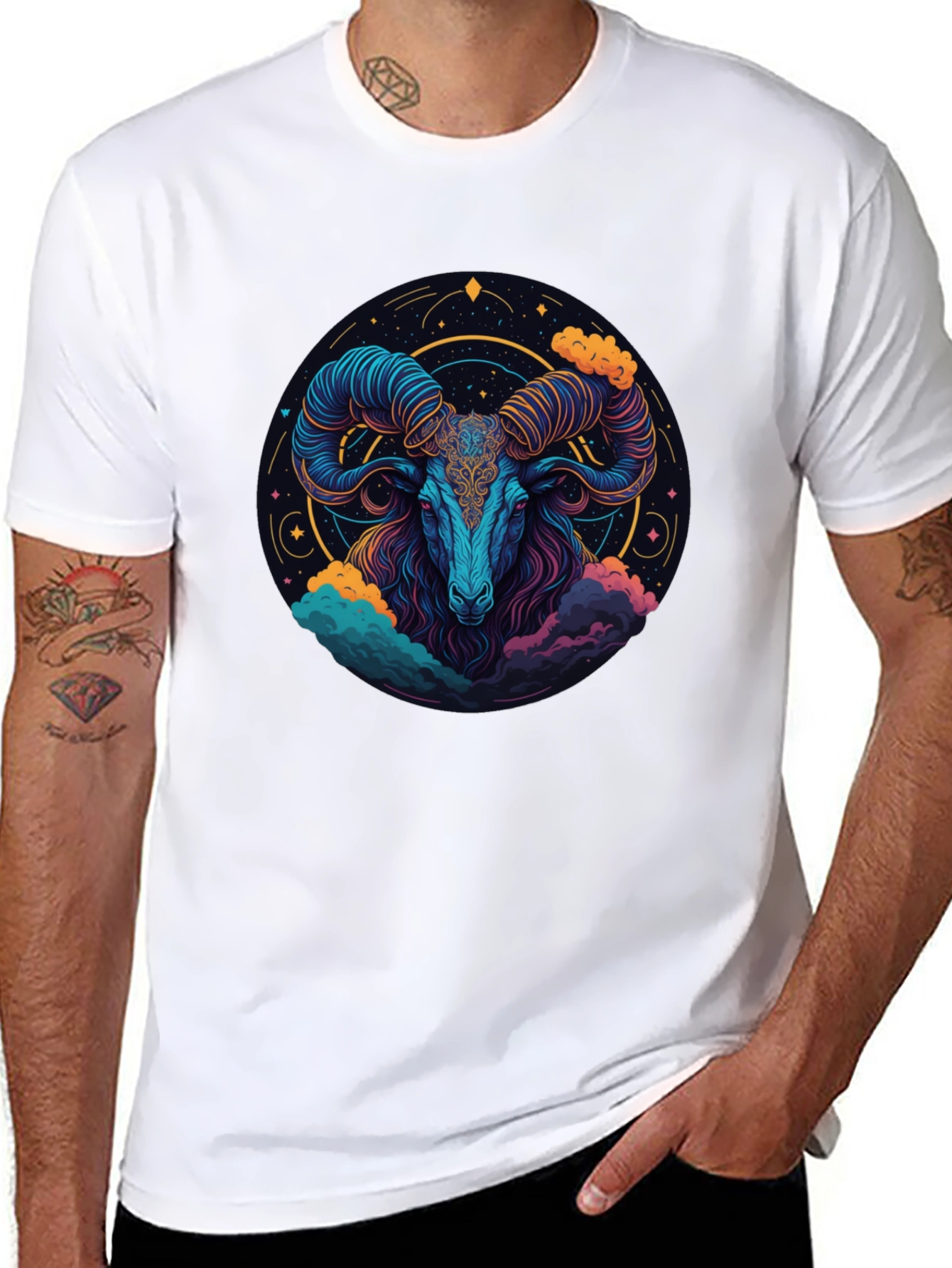 Aries Zodiac Ram Graphic T-Shirt