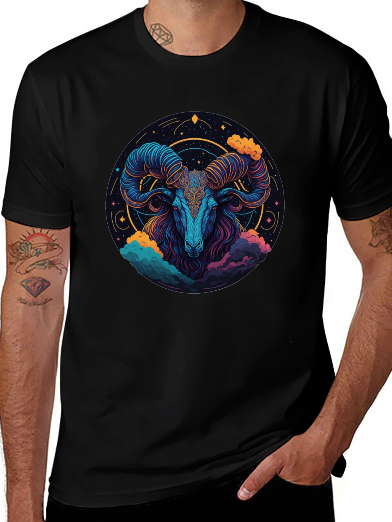 Aries Zodiac Ram Graphic T-Shirt